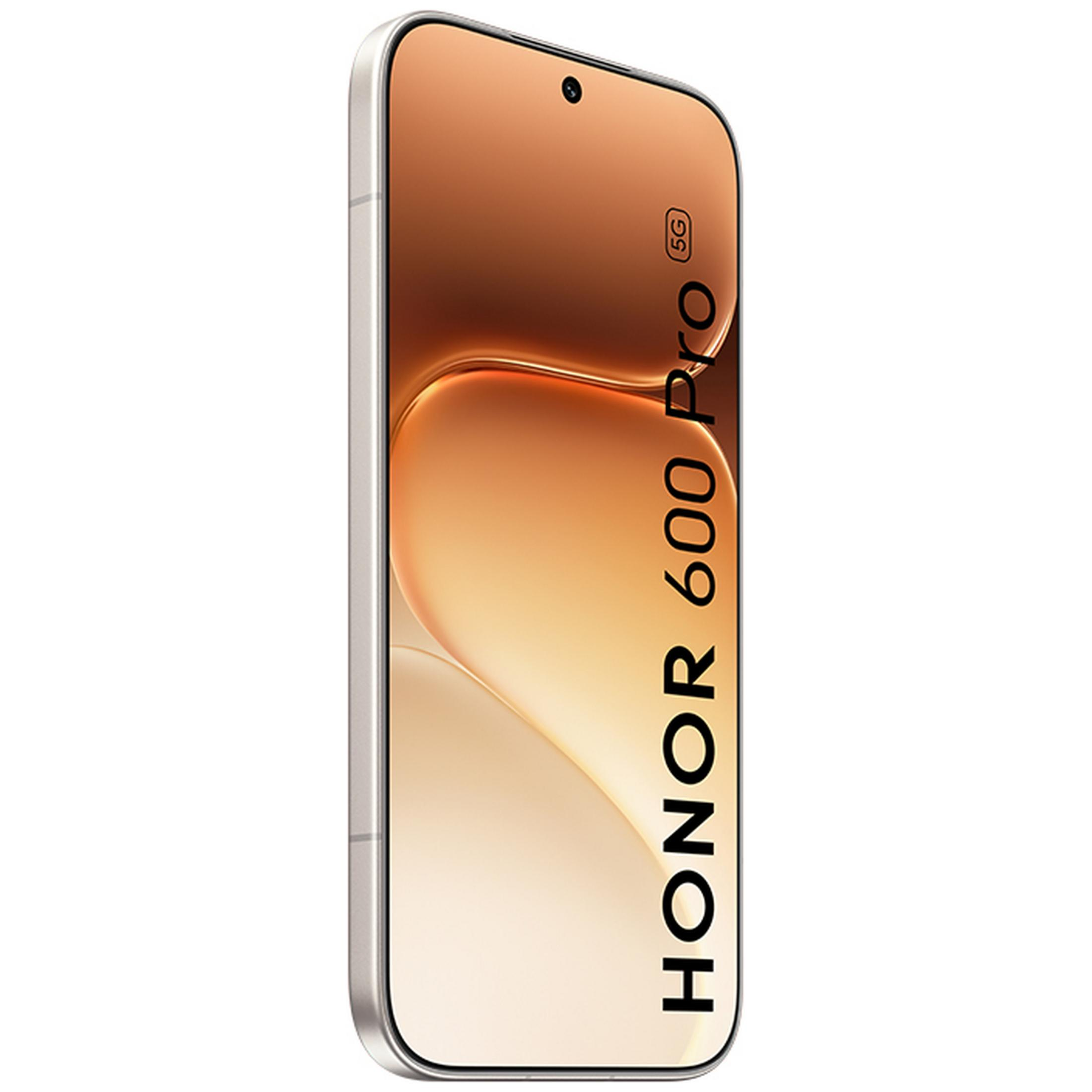 Ein HONOR 60 Pro 5G Smartphone mit goldenem Display und silbernem Rahmen.