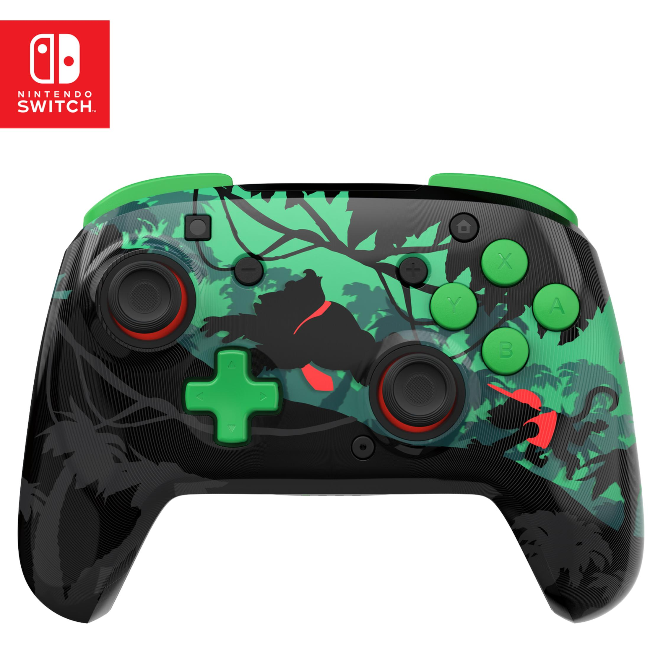 Nintendo Switch Controller mit Donkey Kong-Design in Dschungel-Optik.