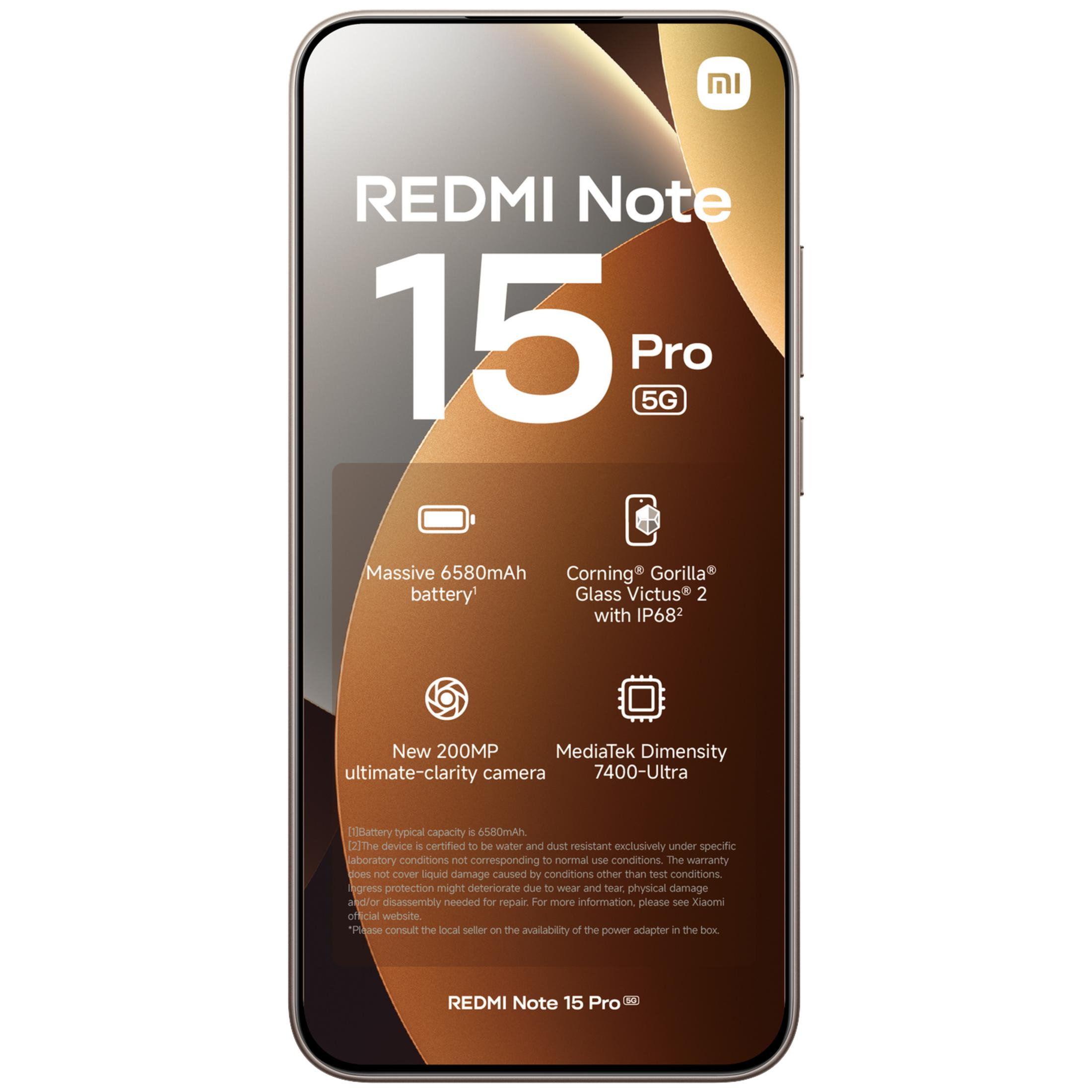Redmi Note 15 Pro 5G: bateria 6580mAh, aparat 200MP, stopień ochrony IP68.