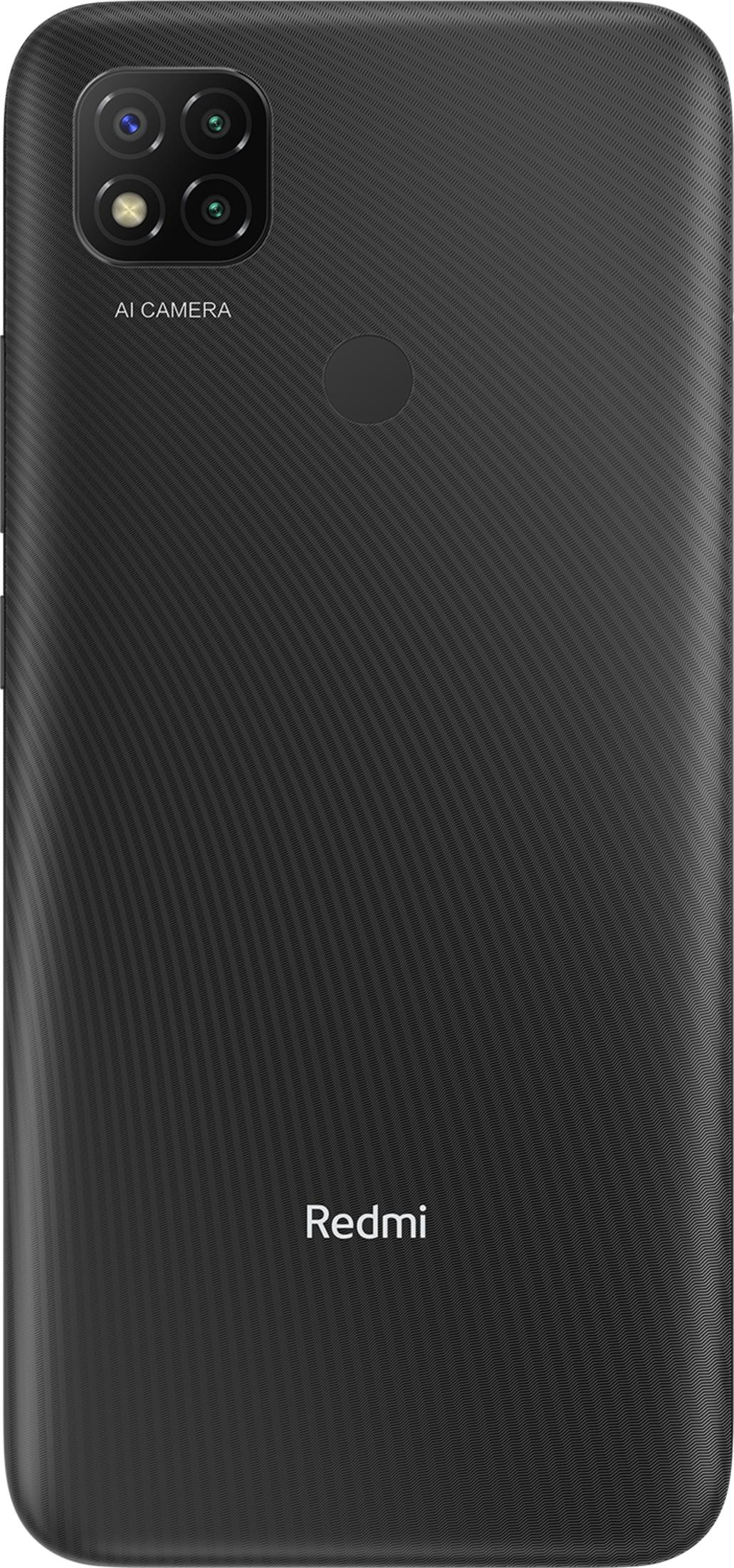 Tył czarnego smartfona Redmi z aparatami i napisem "Redmi".