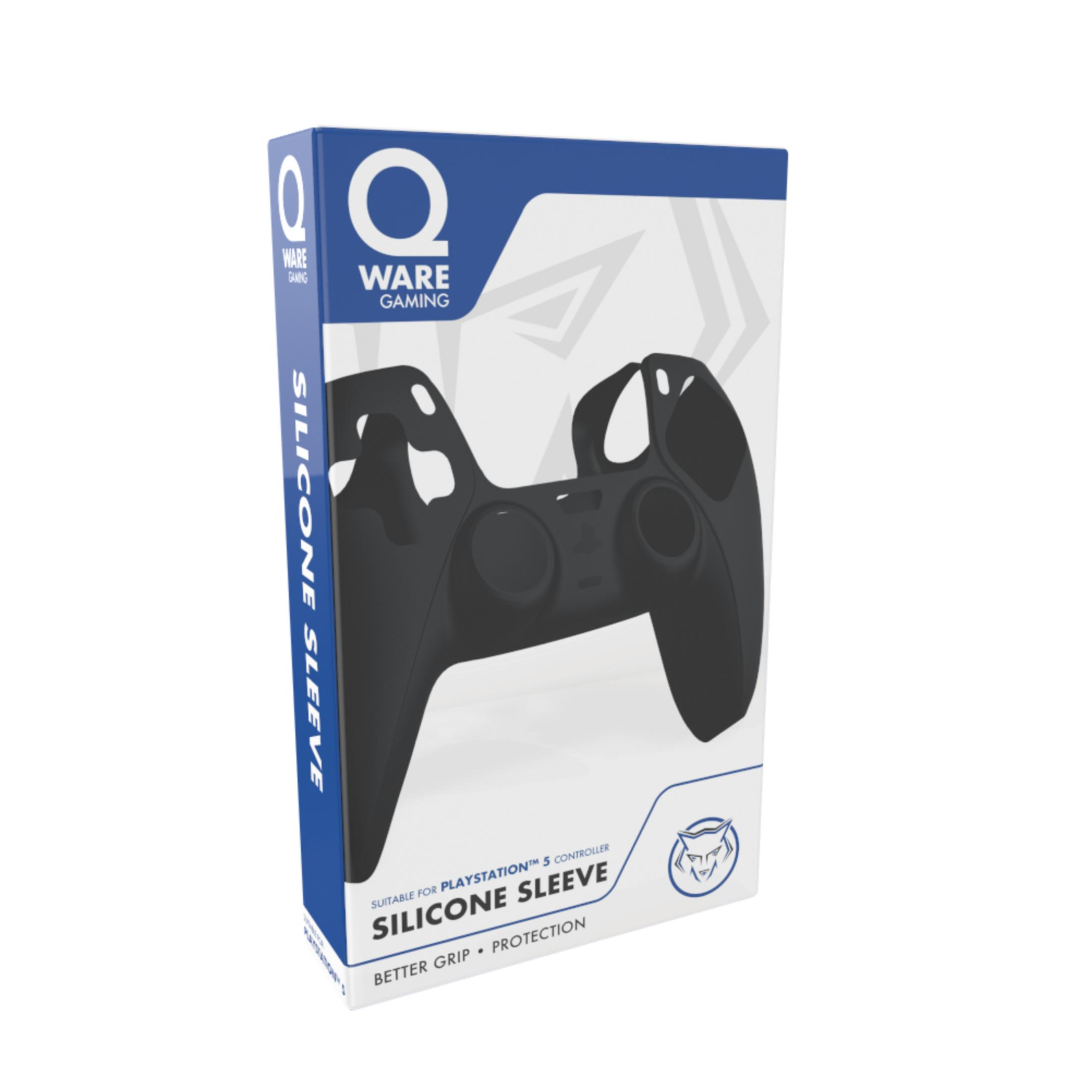 Verpackung für eine schwarze Controller-Hülle für PS5.