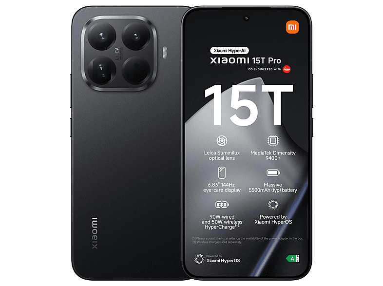 XIAOMI 15T Pro 512 GB Black Dual SIM | MediaMarkt