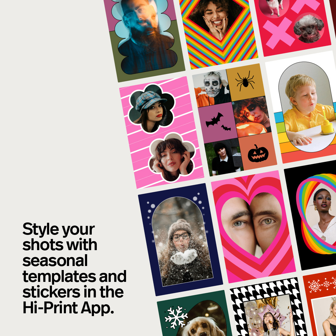 Collage mit Fotos und Text über die Hi-Print App.