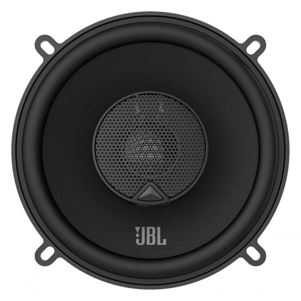 Schwarzer JBL-Lautsprecher mit einem Gitter und Montagelöchern.