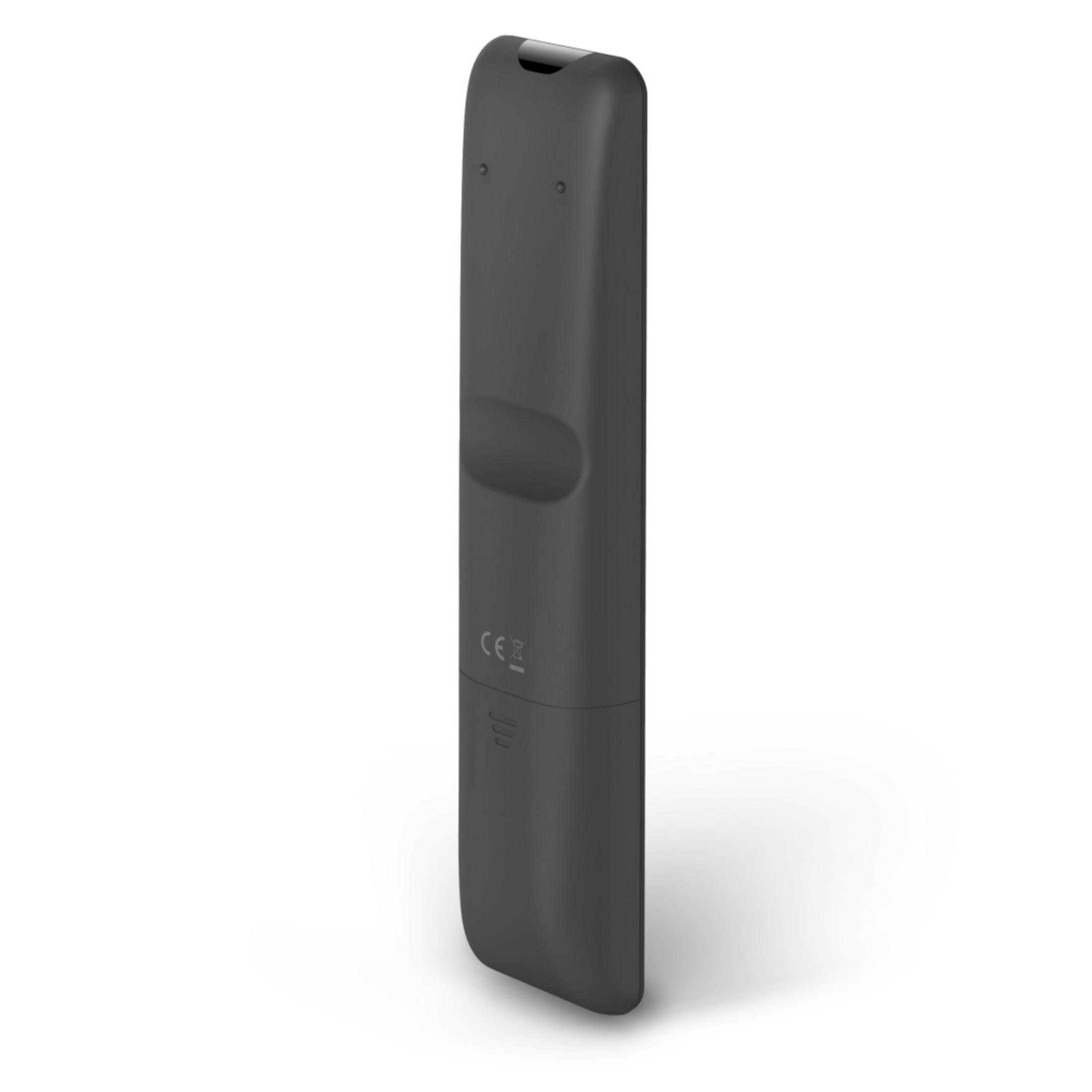 Schwarzer Fernbedienungs-Controller mit CE-Zeichen und Rillen.