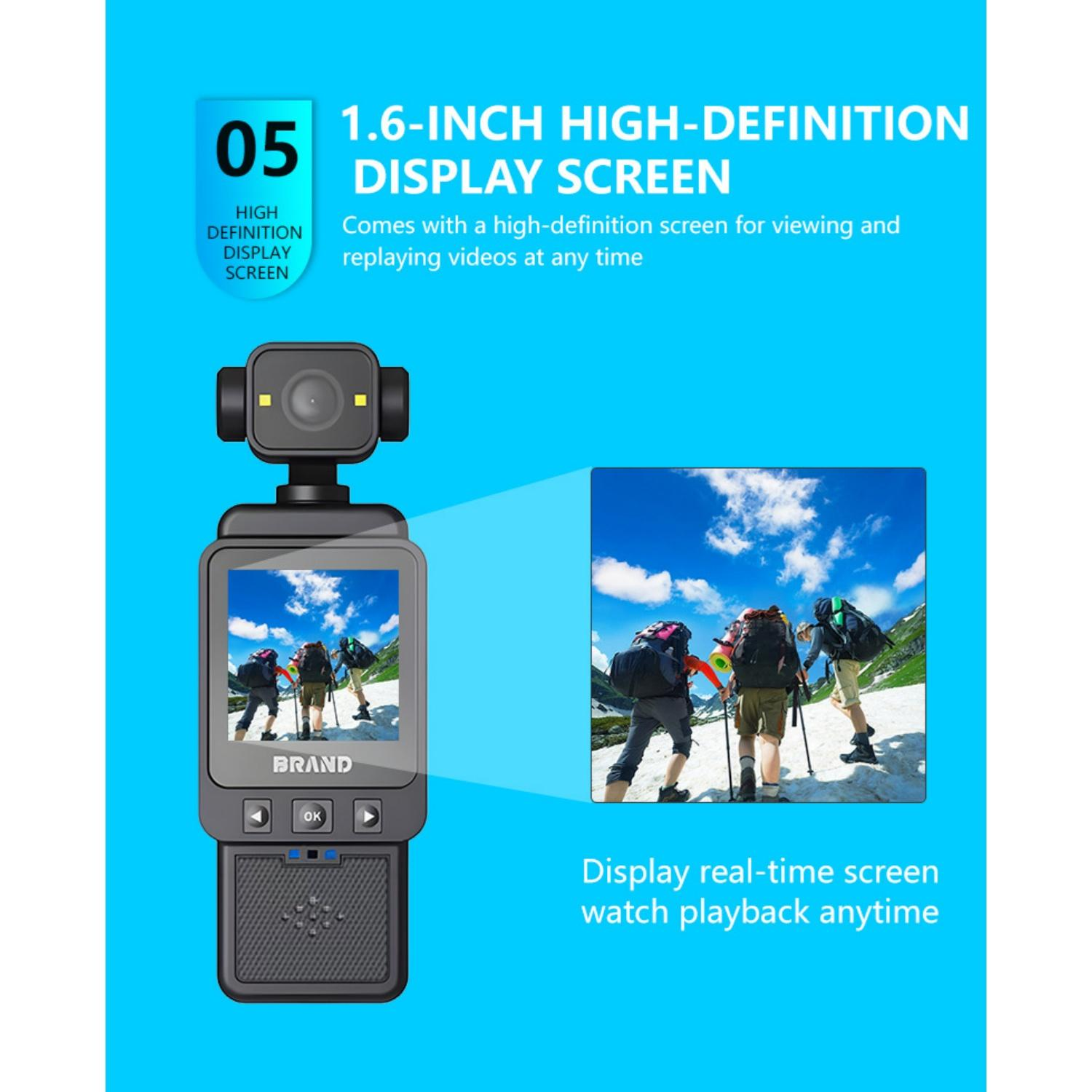 Kompakte Kamera mit 1,6-Zoll-HD-Bildschirm zeigt Wanderer
