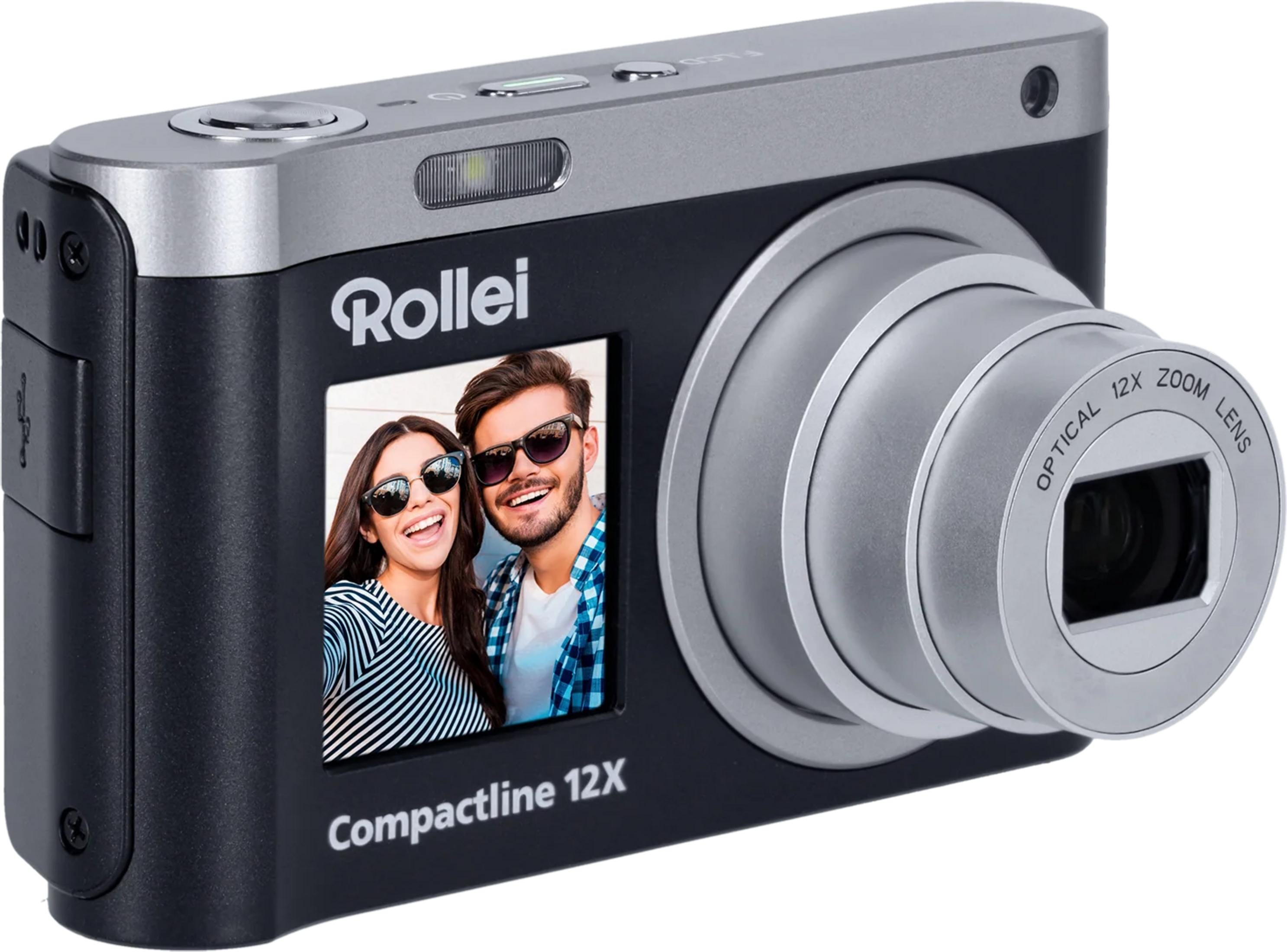 Fotocamera Rollei Compactline 12X che mostra una coppia sullo schermo.