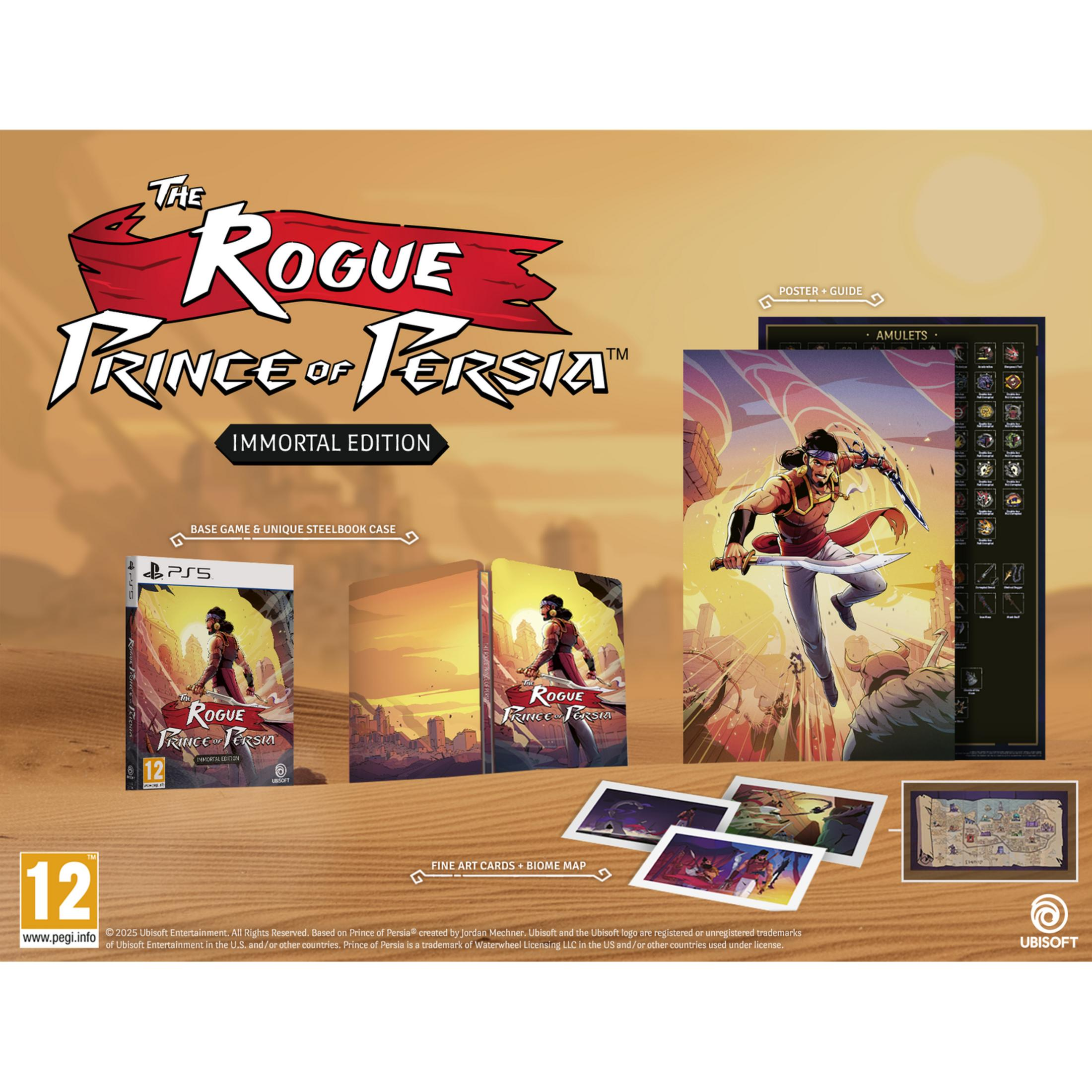 Il bundle "The Rogue Prince of Persia" Edizione Immortale con steelbook, carte e mappa.