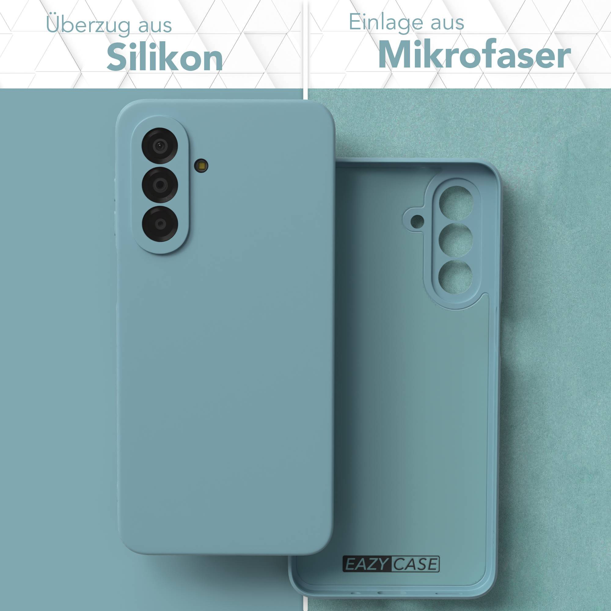 Zwei Handyhüllen nebeneinander, eine aus Silikon, eine aus Mikrofaser.