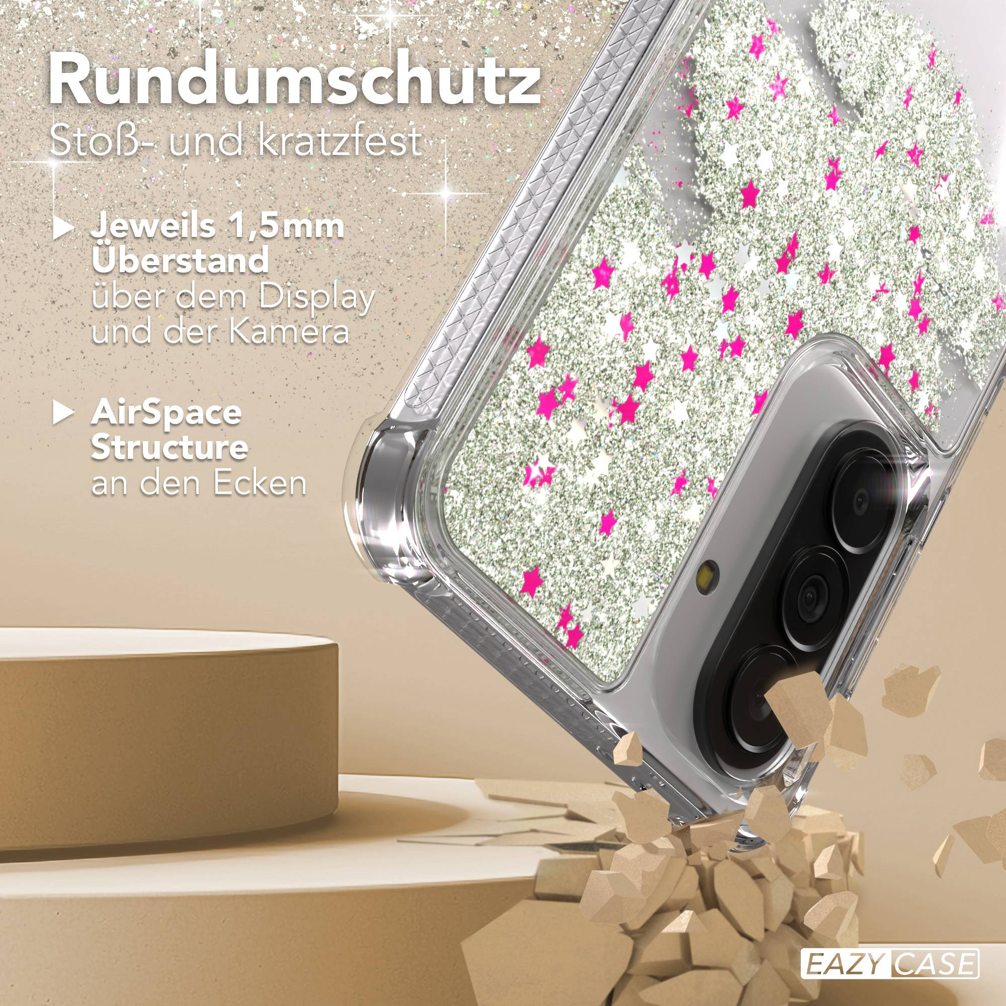 Schutzhülle mit Glitzer und Sternen, stoßfest und kratzfest.