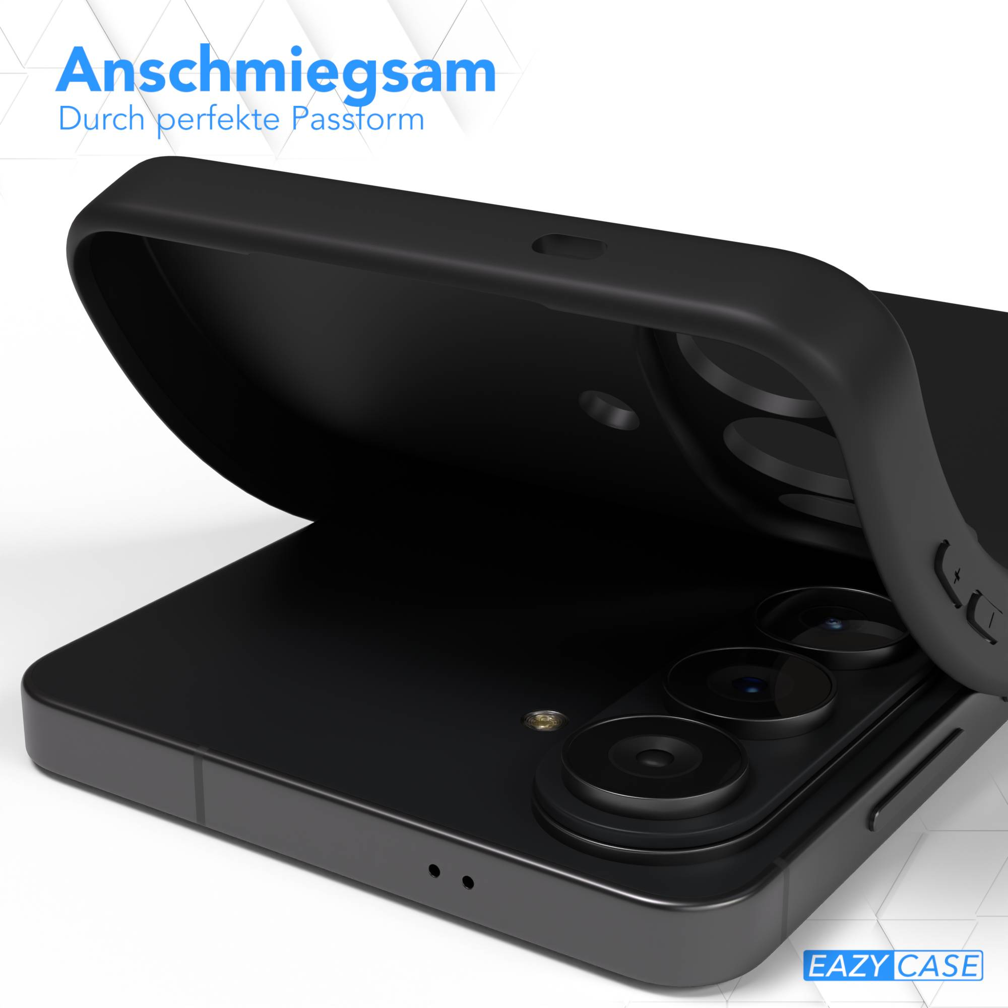 Schwarzes Handycase mit Kameramodul und Text.