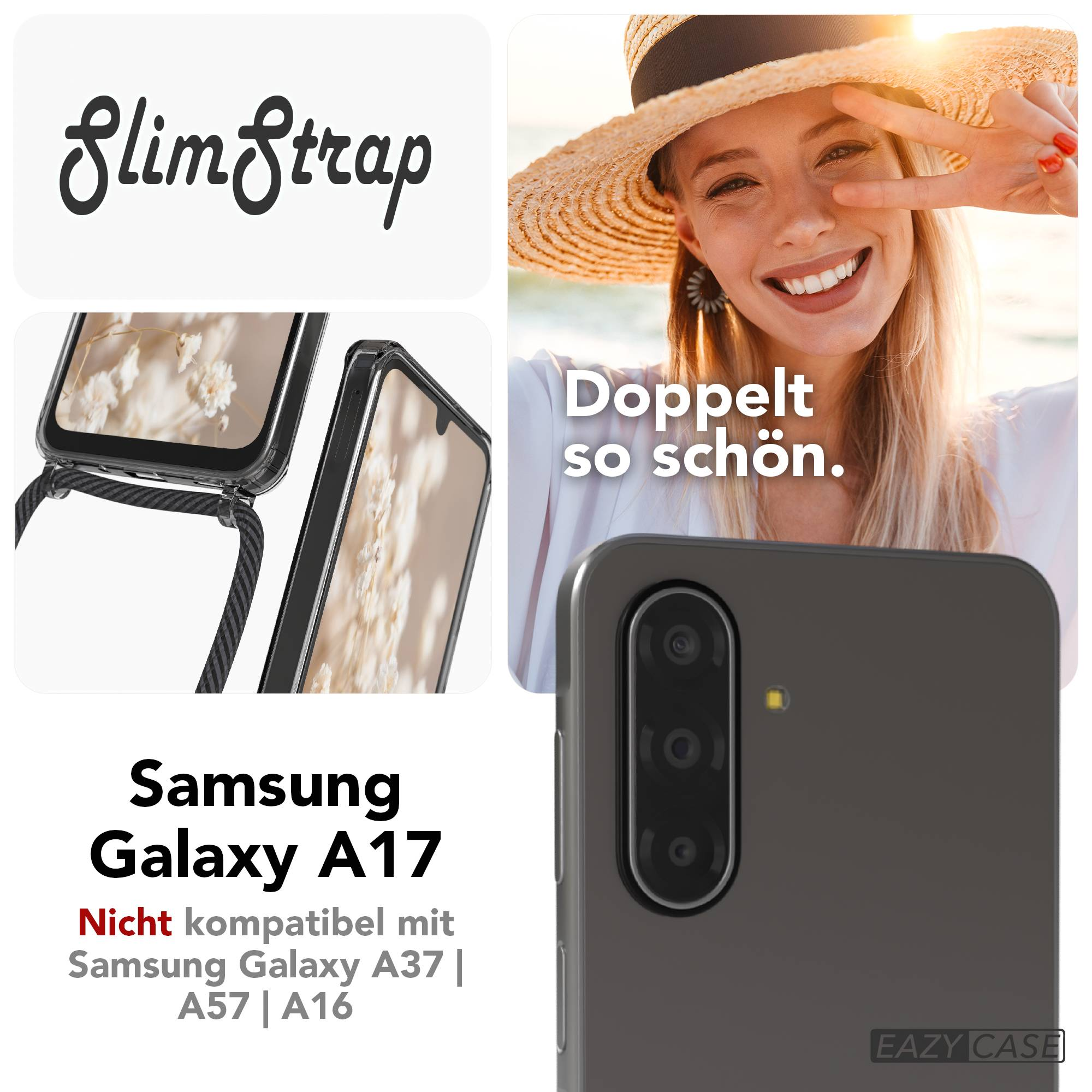 Samsung Galaxy A17 Hülle mit SlimStrap, nicht kompatibel mit A37/A57/A16.