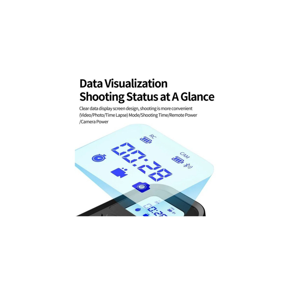 Een apparaat toont datavisualisatie en opnamestatus met tijd.