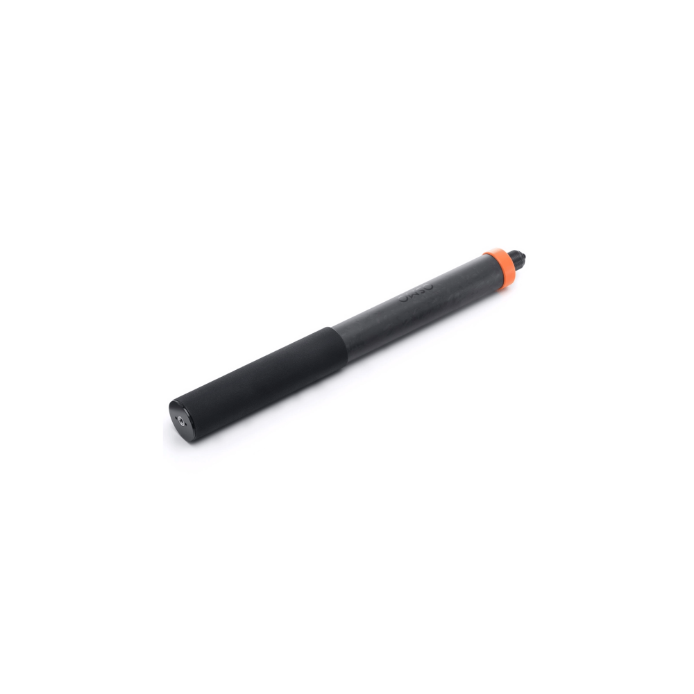 Un palo de extensión Osmo negro con extremo naranja sobre fondo blanco.