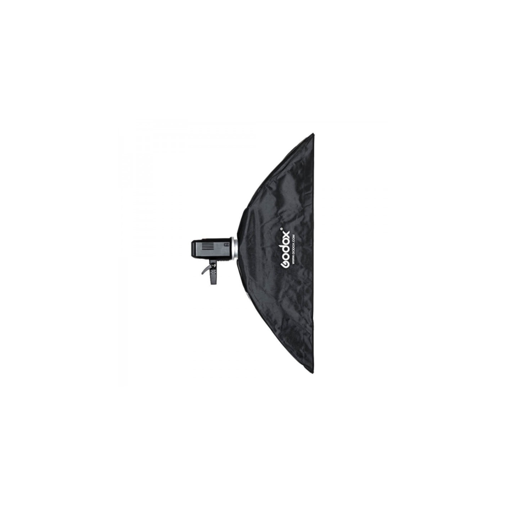 Un accessoire de softbox Godox noir avec une unité de flash.