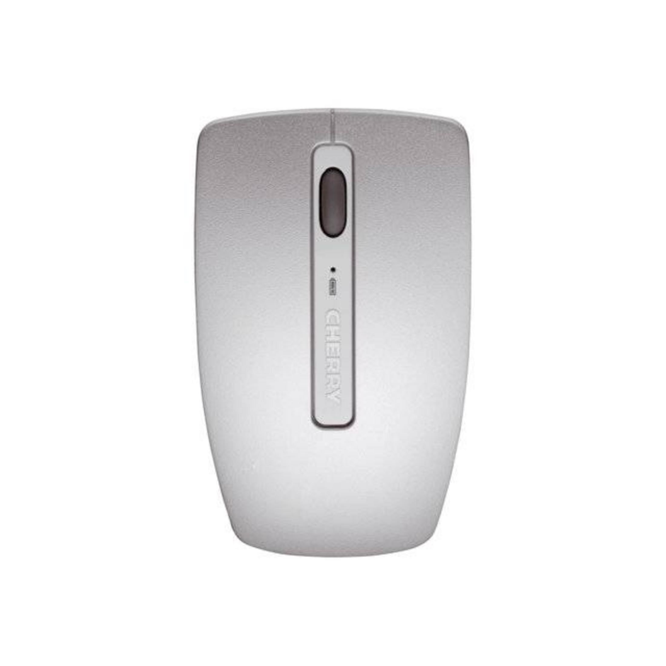 Un mouse bianco con rotellina nera e il 