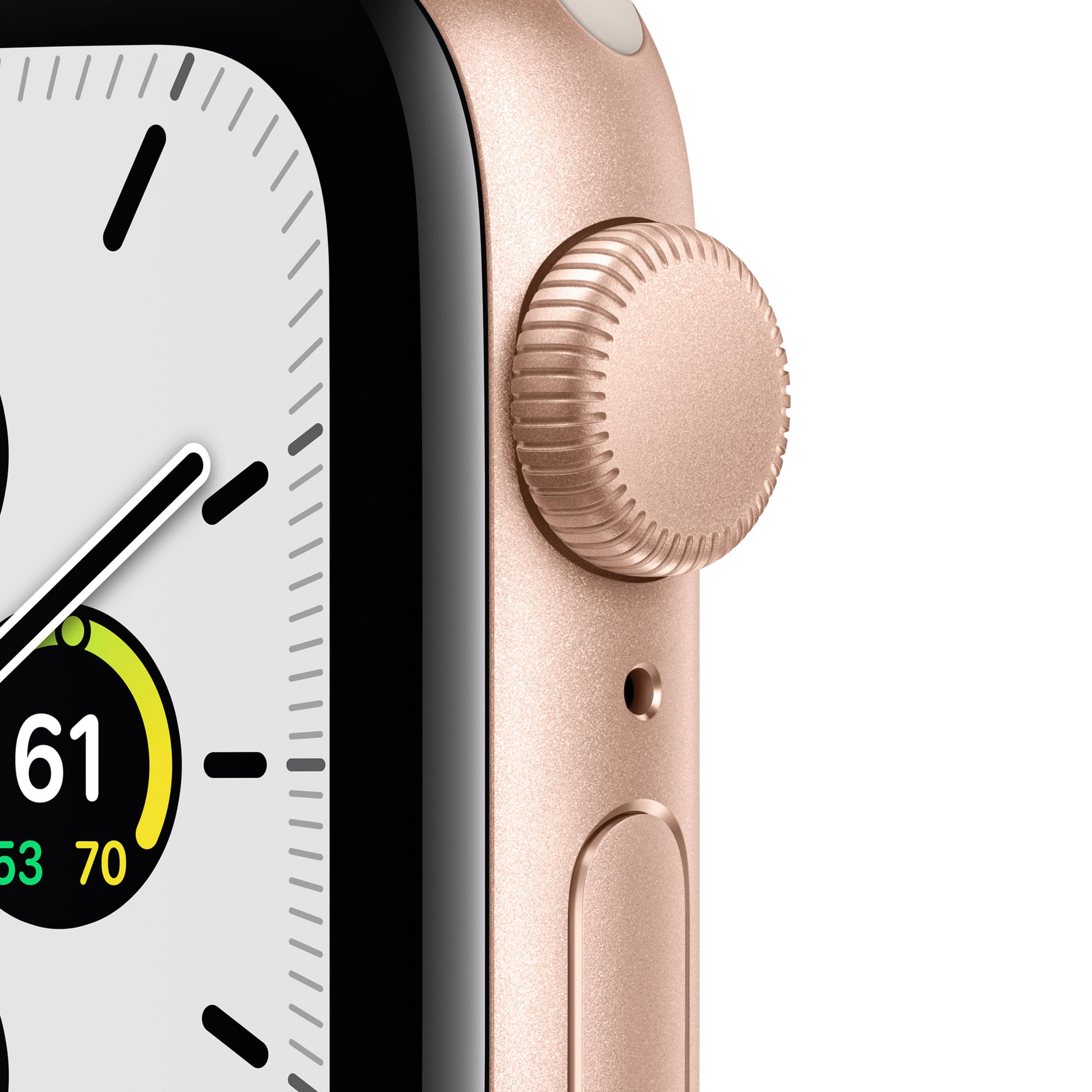 Gold smartwatch with a face displaying 61.