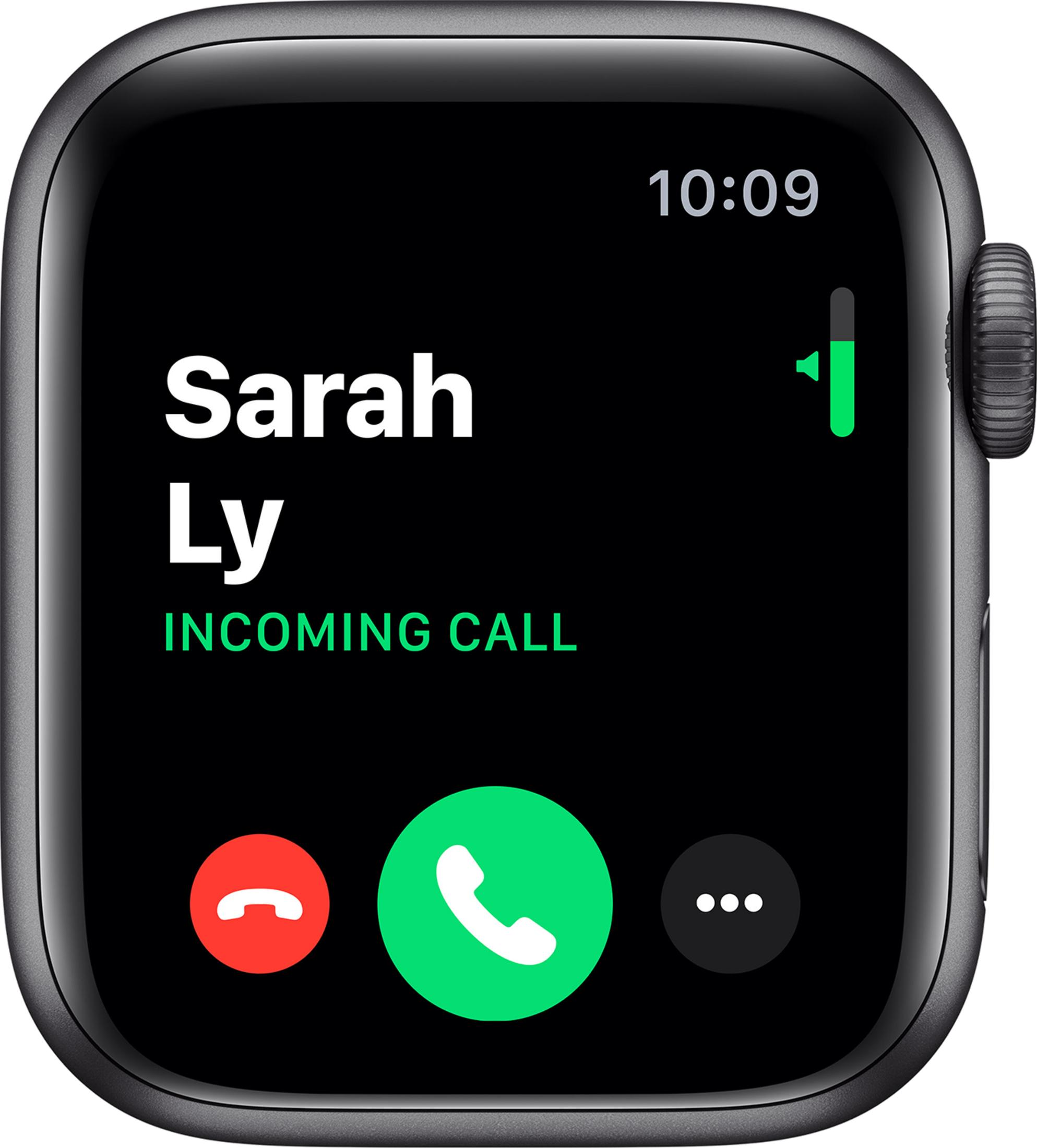 Apple Watch muestra llamada entrante de Sarah Ly a las 10:09.