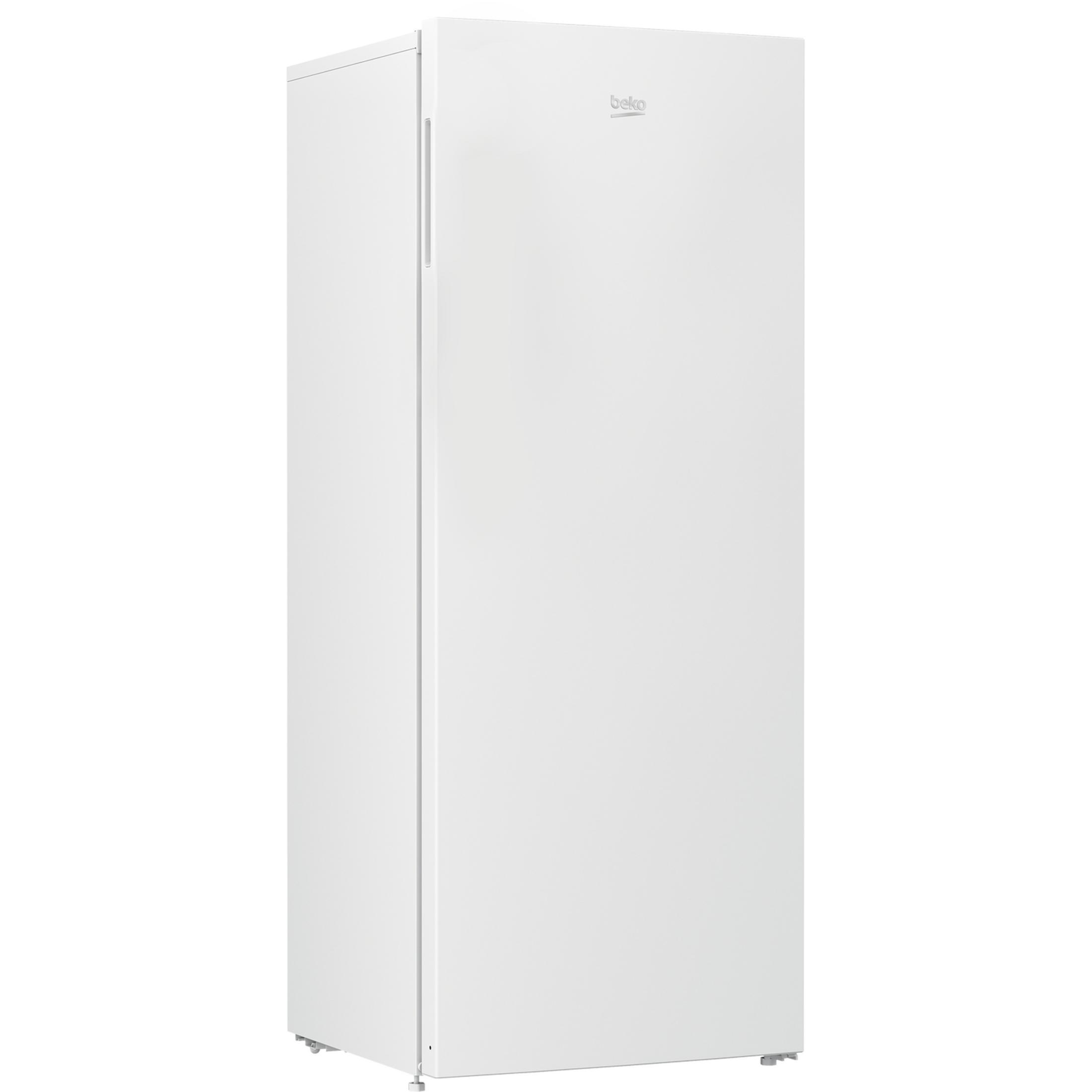 A white refrigerator with the Beko logo on the front.
