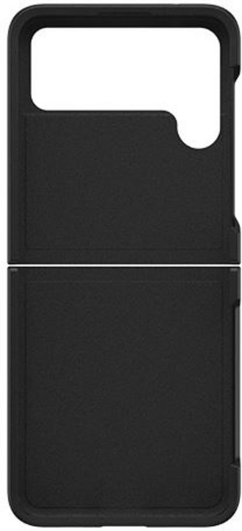 Custodia nera per smartphone pieghevole, chiusa.