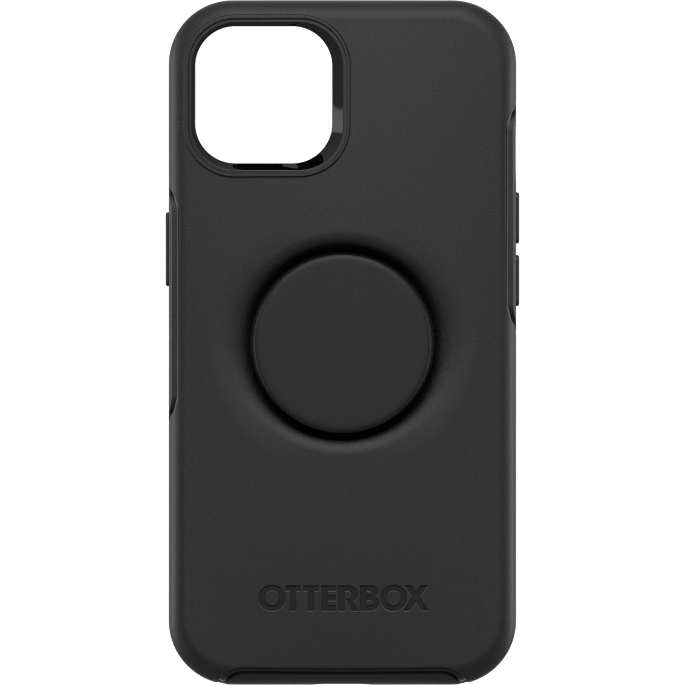 Schwarzes Handyhülle mit rundem Griff in der Mitte und "OTTERBOX"-Logo.