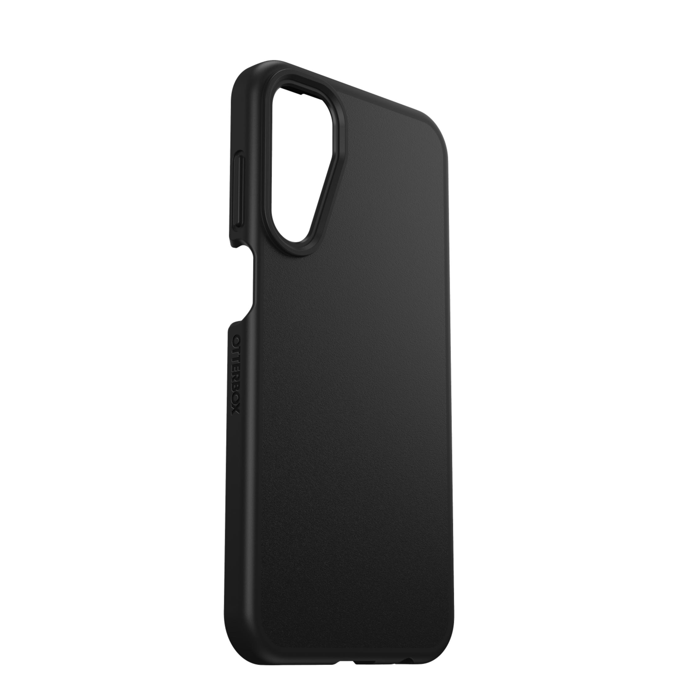 Zwarte Otterbox telefoonhoes op witte achtergrond.