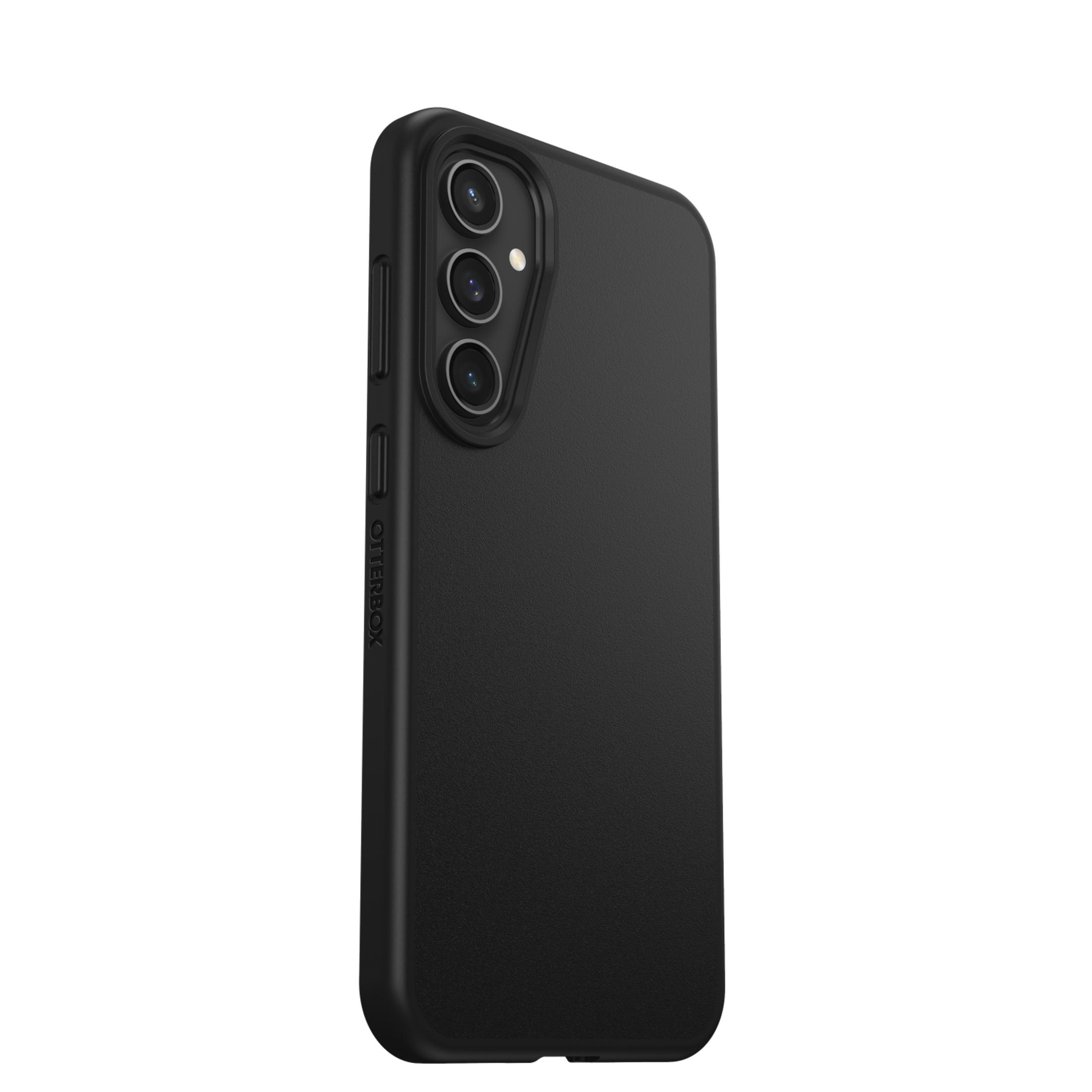 Black smartphone with three camera lenses and Otterbox logo on a white background.