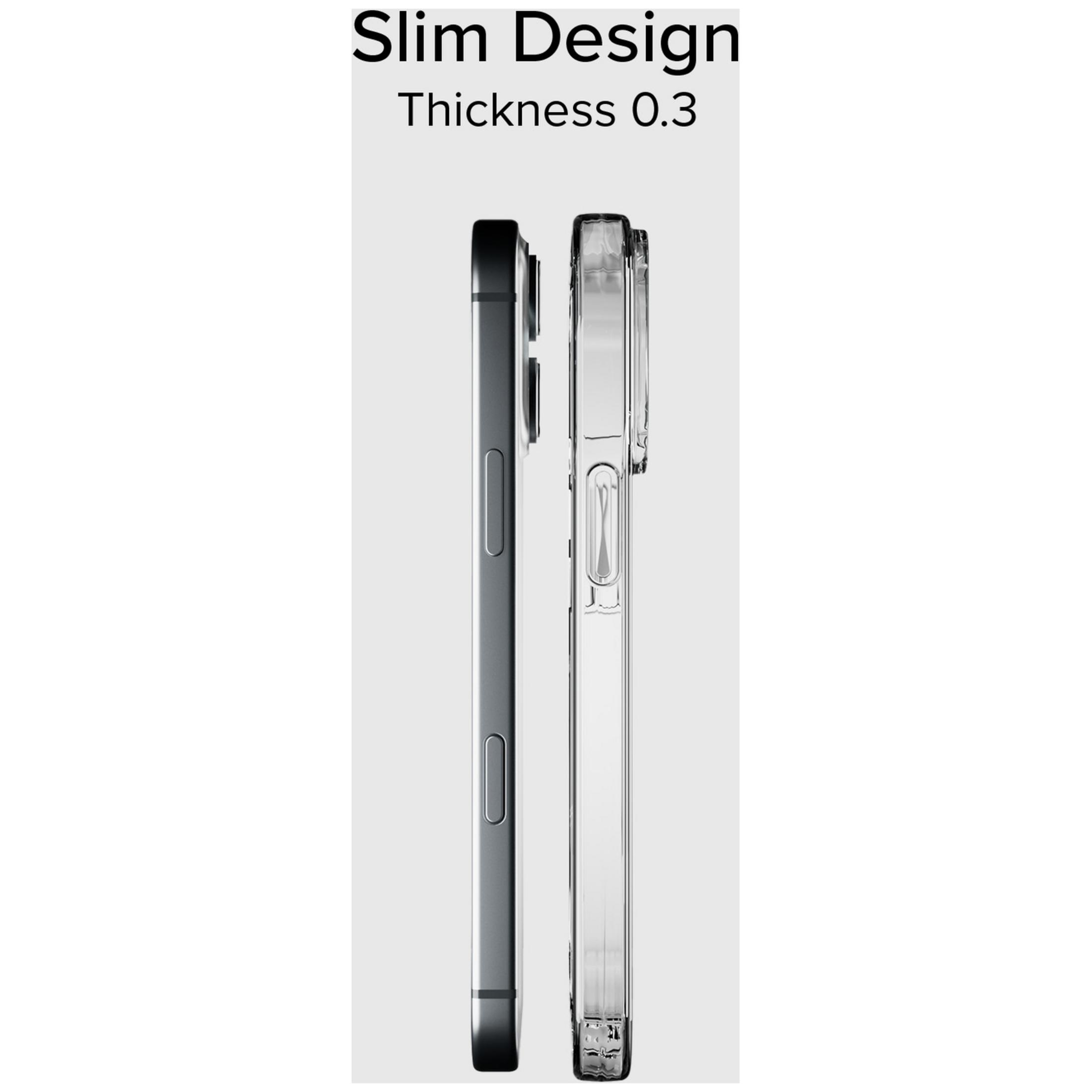 Cover per telefono grigie e trasparenti affiancate, design sottile.
