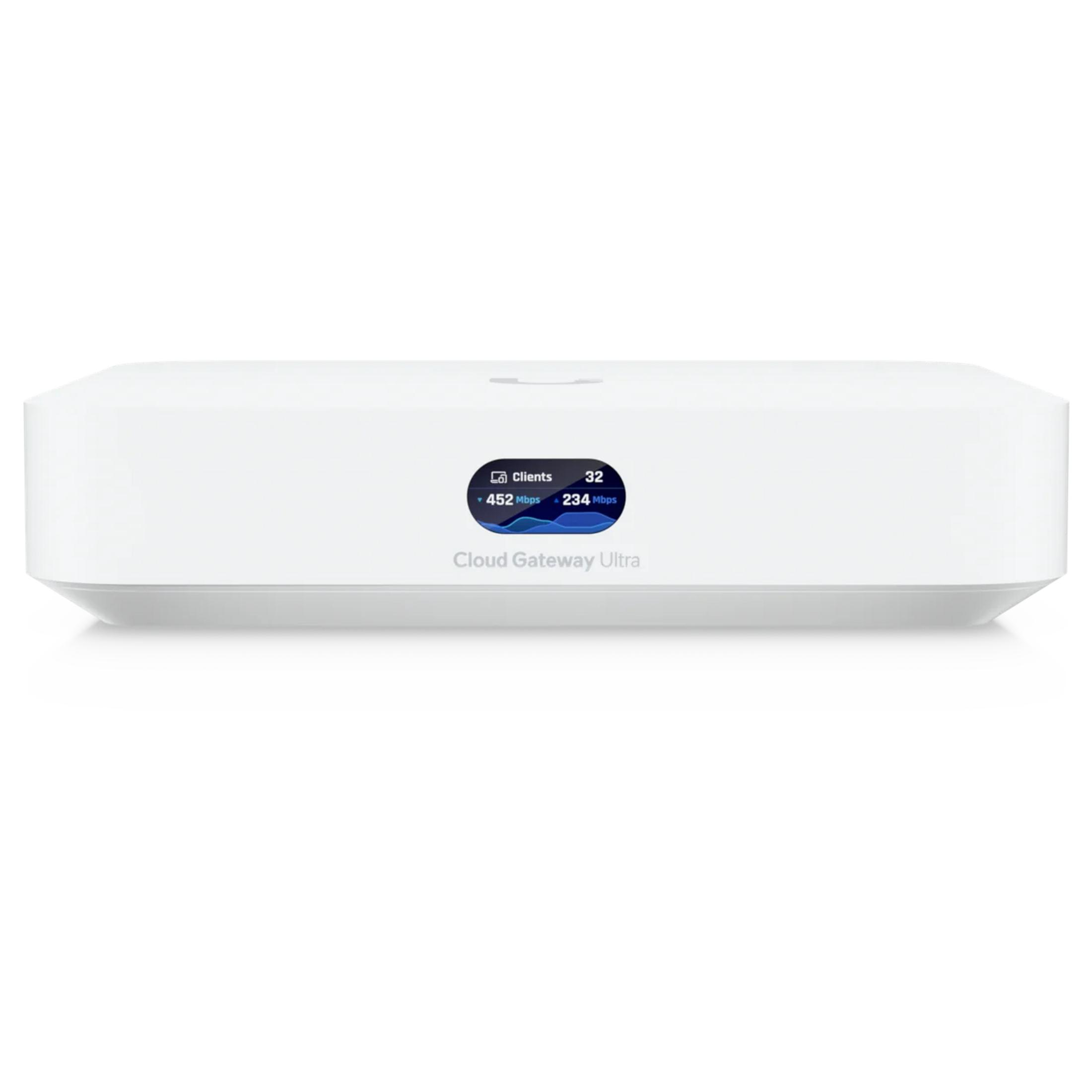 Białe urządzenie sieciowe z napisem Cloud Gateway Ultra.