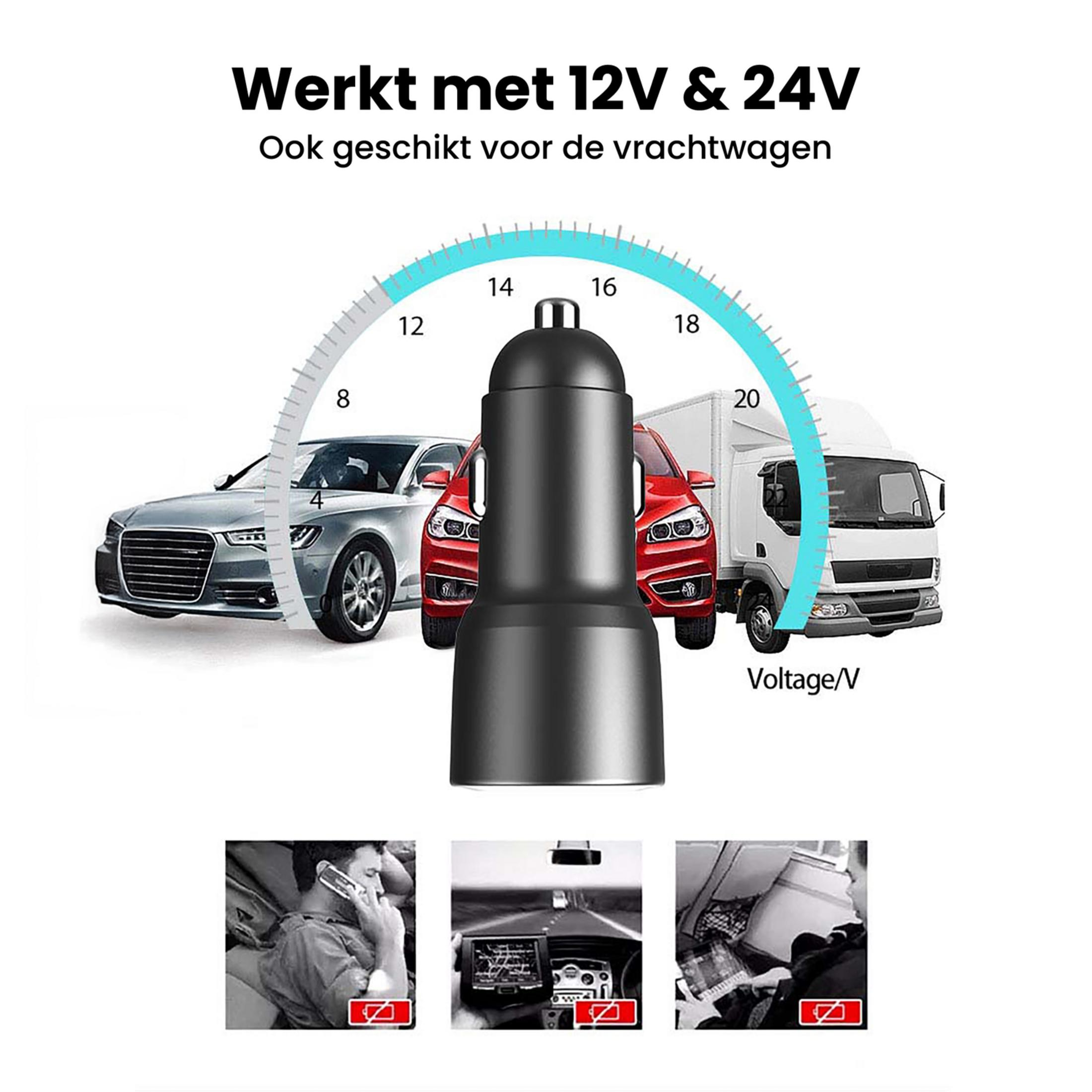 Un chargeur de voiture noir avec des voitures et un camion à l'arrière.