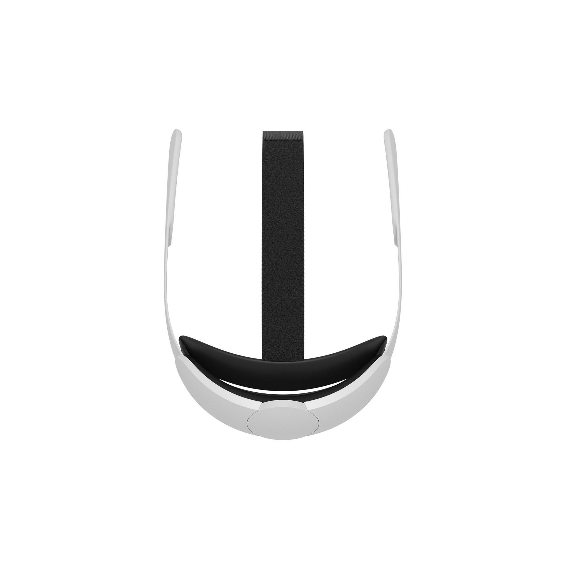 Unas gafas de RV blancas con correa negra y acolchado.
