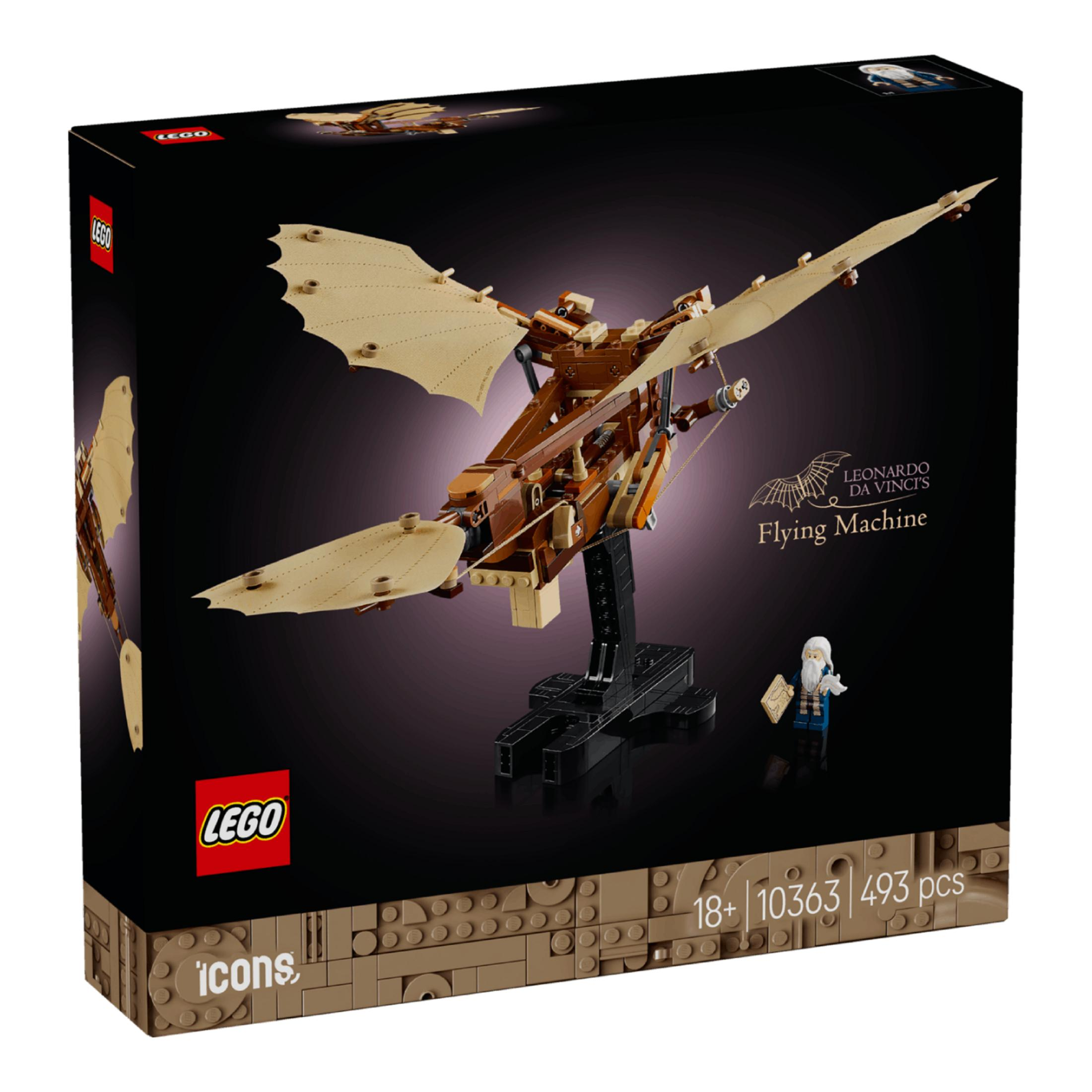 Pudełko Lego z latającą maszyną Leonarda da Vinci, 493 szt.