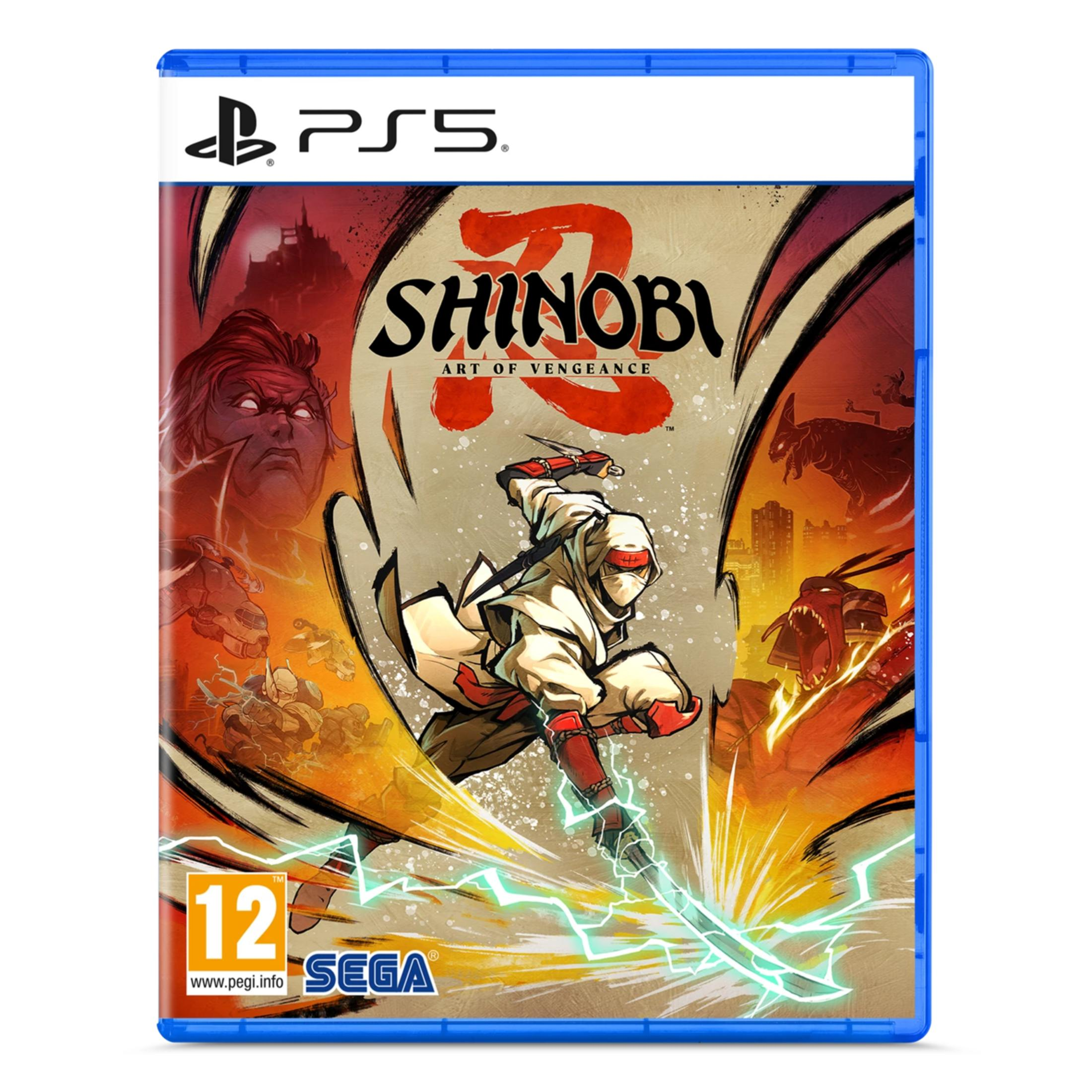 Copertina gioco PS5: Shinobi Art of Vengeance con un combattente ninja.