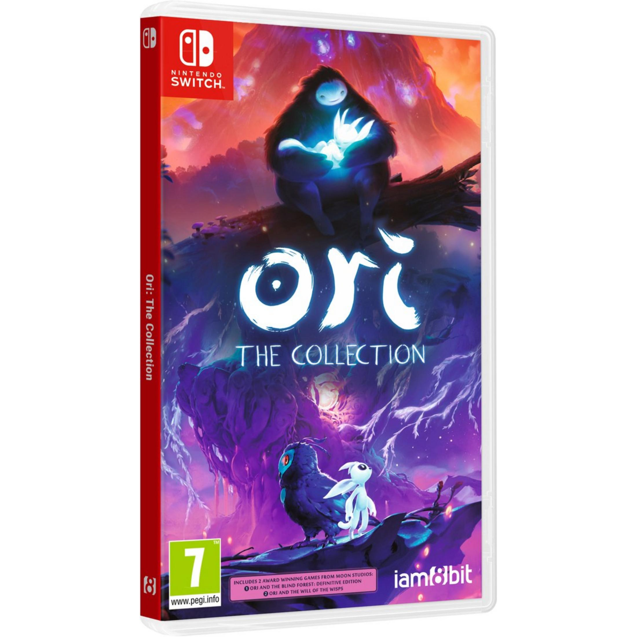 Pudełko gry Nintendo Switch 'Ori: The Collection' z Ori i ciemnym ptakiem.