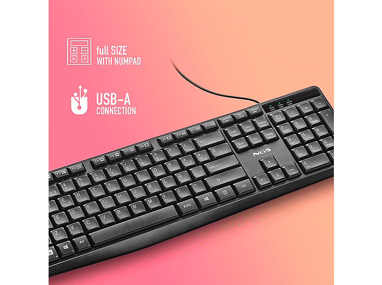 TECLADO NGS FUNKY V4 USB NEGRO - miniatura 3