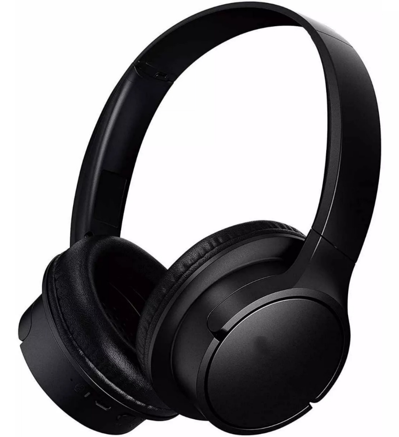 Schwarze Over-Ear-Kopfhörer mit gepolsterten Ohrmuscheln und verstellbarem Kopfbügel.