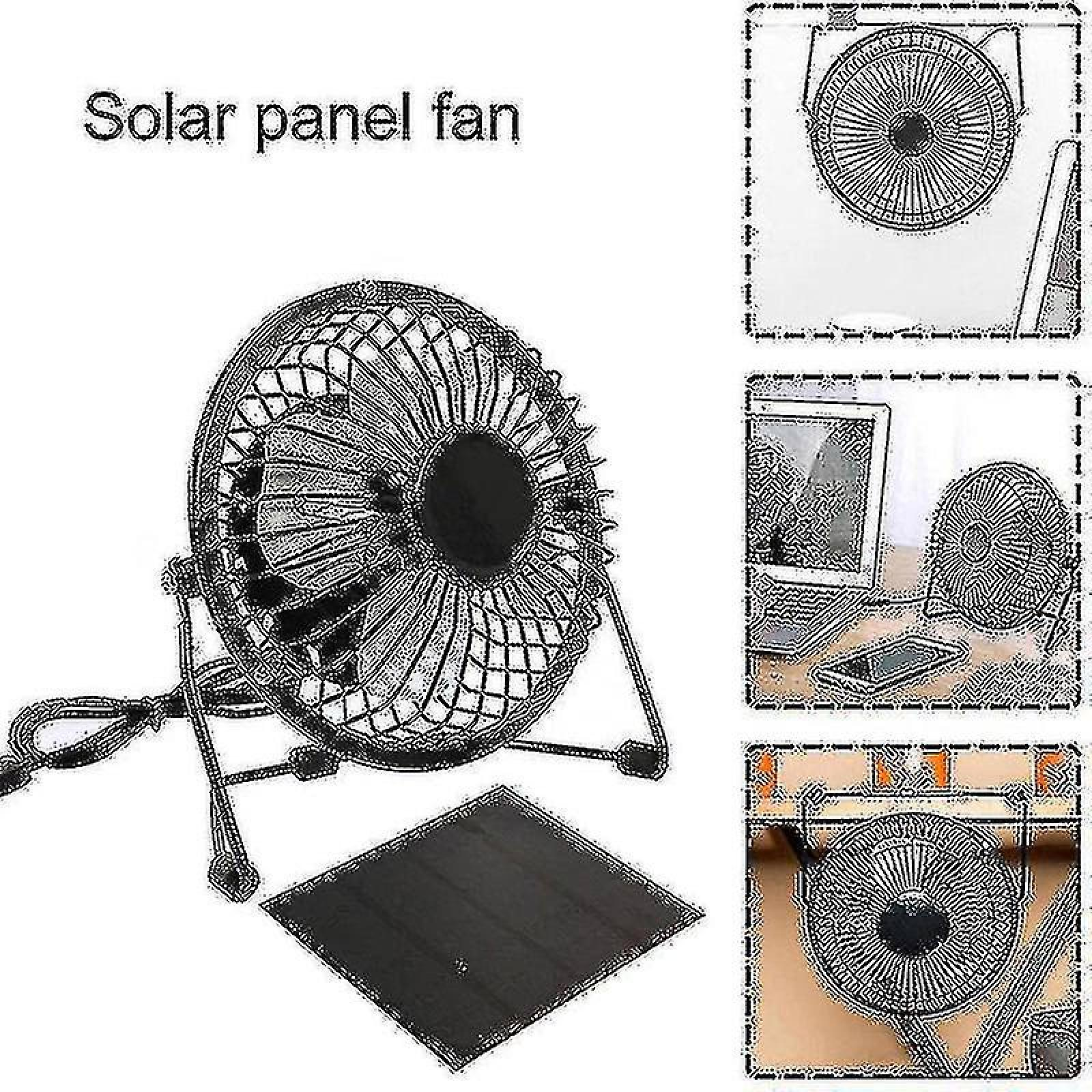 Ein kleiner Solarventilator mit einem separaten Solarpanel auf einem weißen Hintergrund.