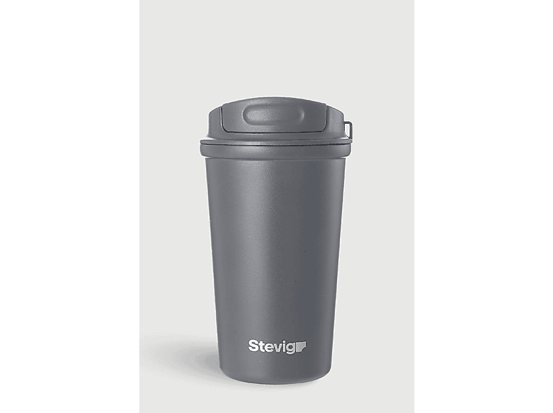STEVIG 4 Work Flip Open Coffee Mug 400 ml Gri ST-251 Paslanmaz Çelik Termos