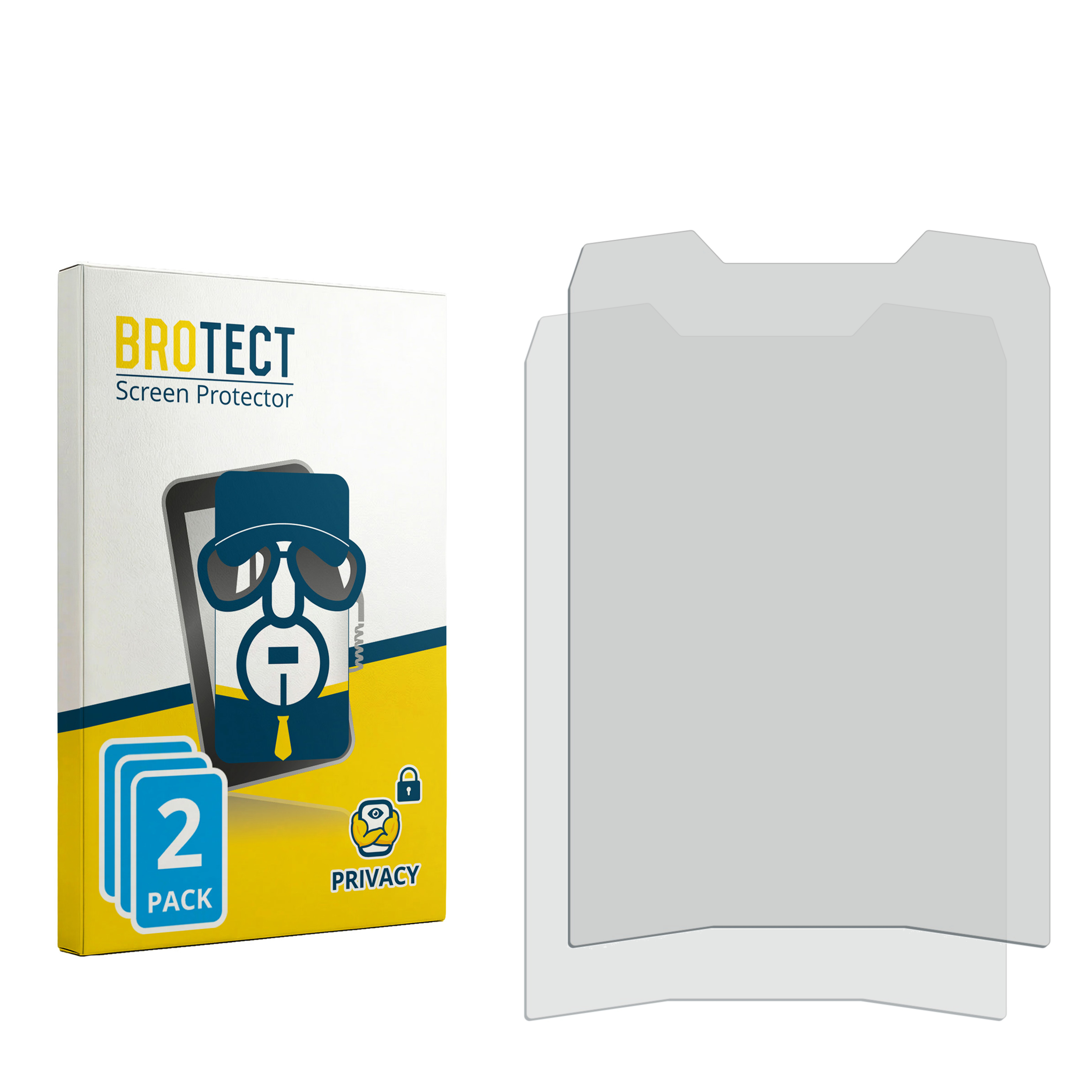 Verpackung mit zwei Sichtschutzfolien und zwei Folien.