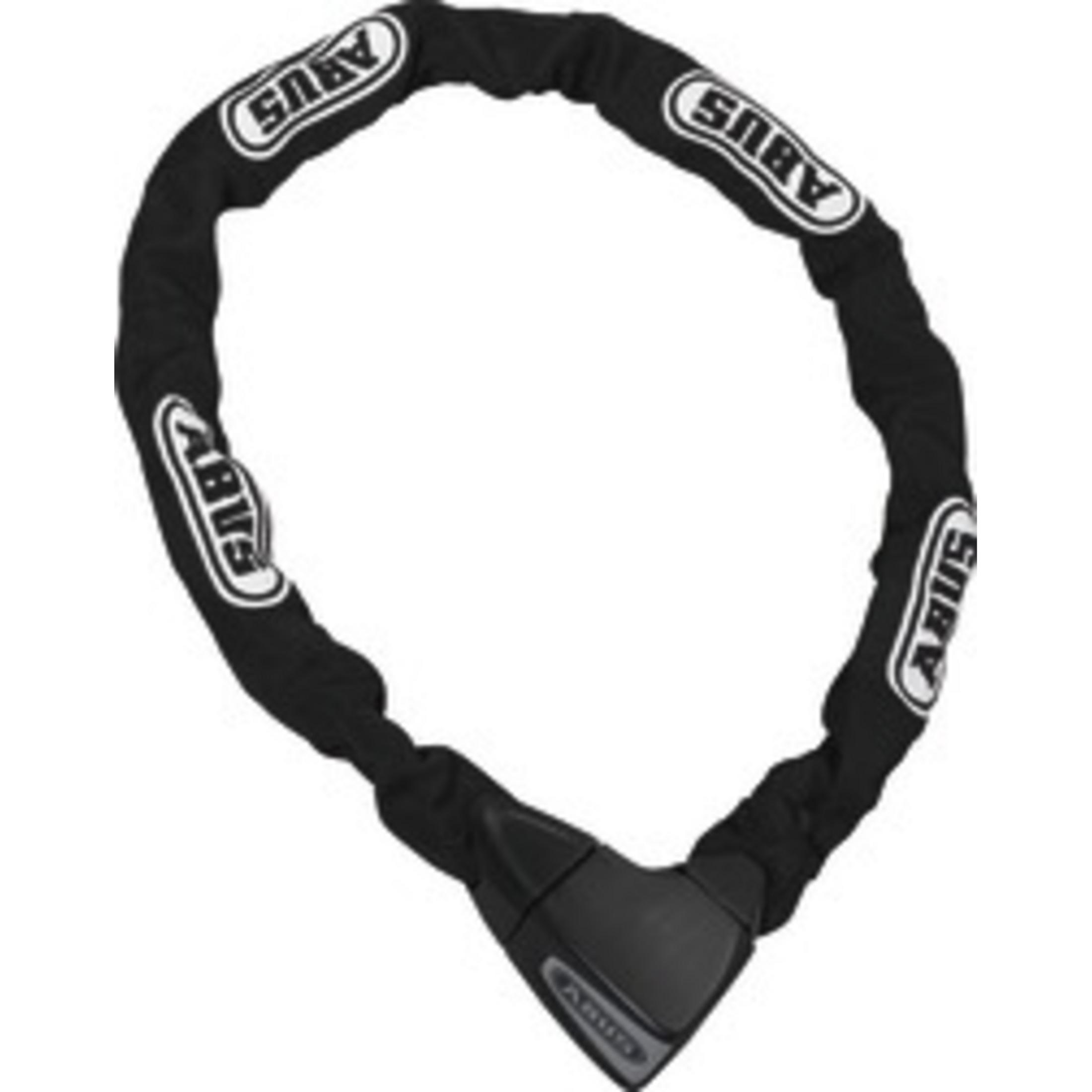 Eine schwarze Kette mit dem ABUS-Logo ist kreisförmig angeordnet.