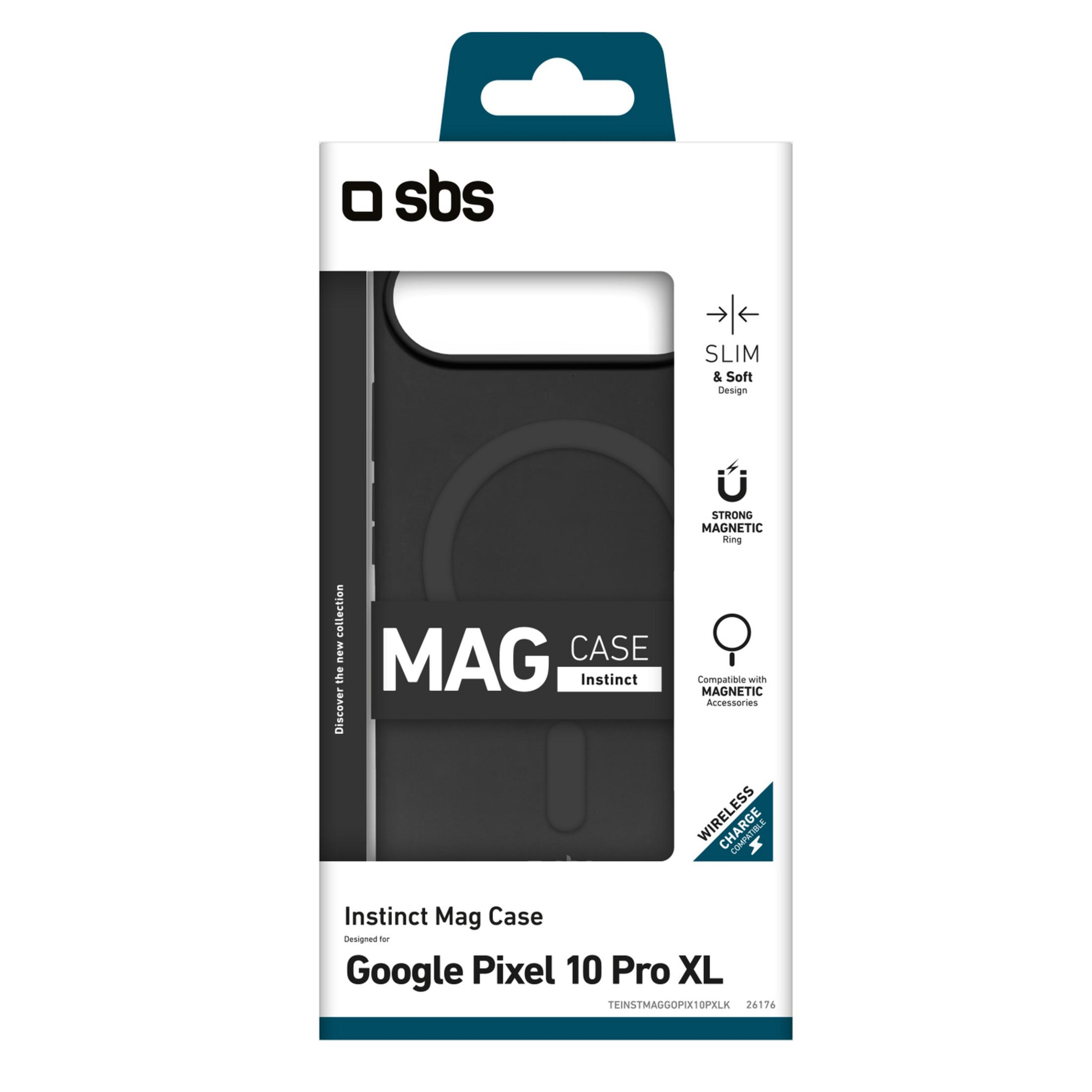 Funda SBS Instinct Mag Case para Google Pixel 10 Pro XL, negra, delgada, magnética.