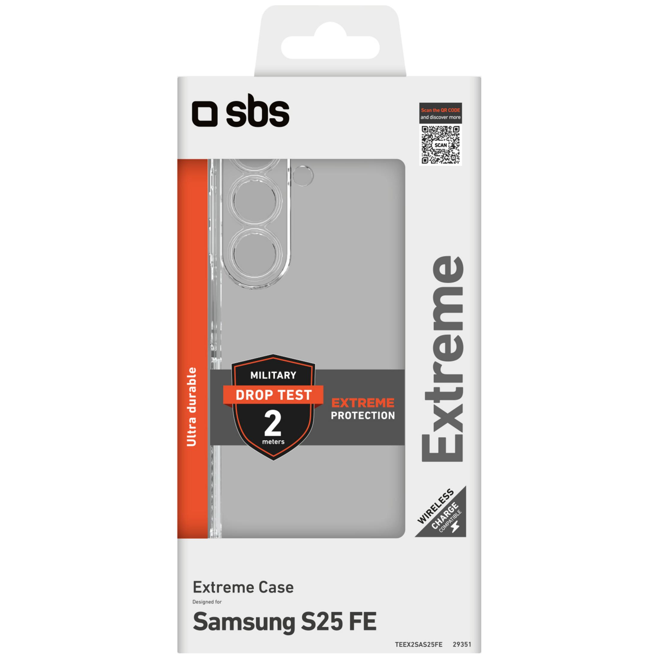 Verpackung für eine extrem haltbare Hülle für Samsung S25 FE.