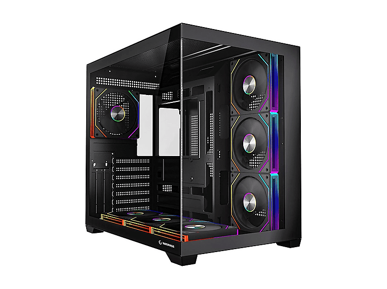 RAMPAGE V2 7x120 mm ARGB Fanlı Temperli Cam ATX Mid Tower 360 mm Sıvı Soğutma Gaming Bilgisayar Kasası