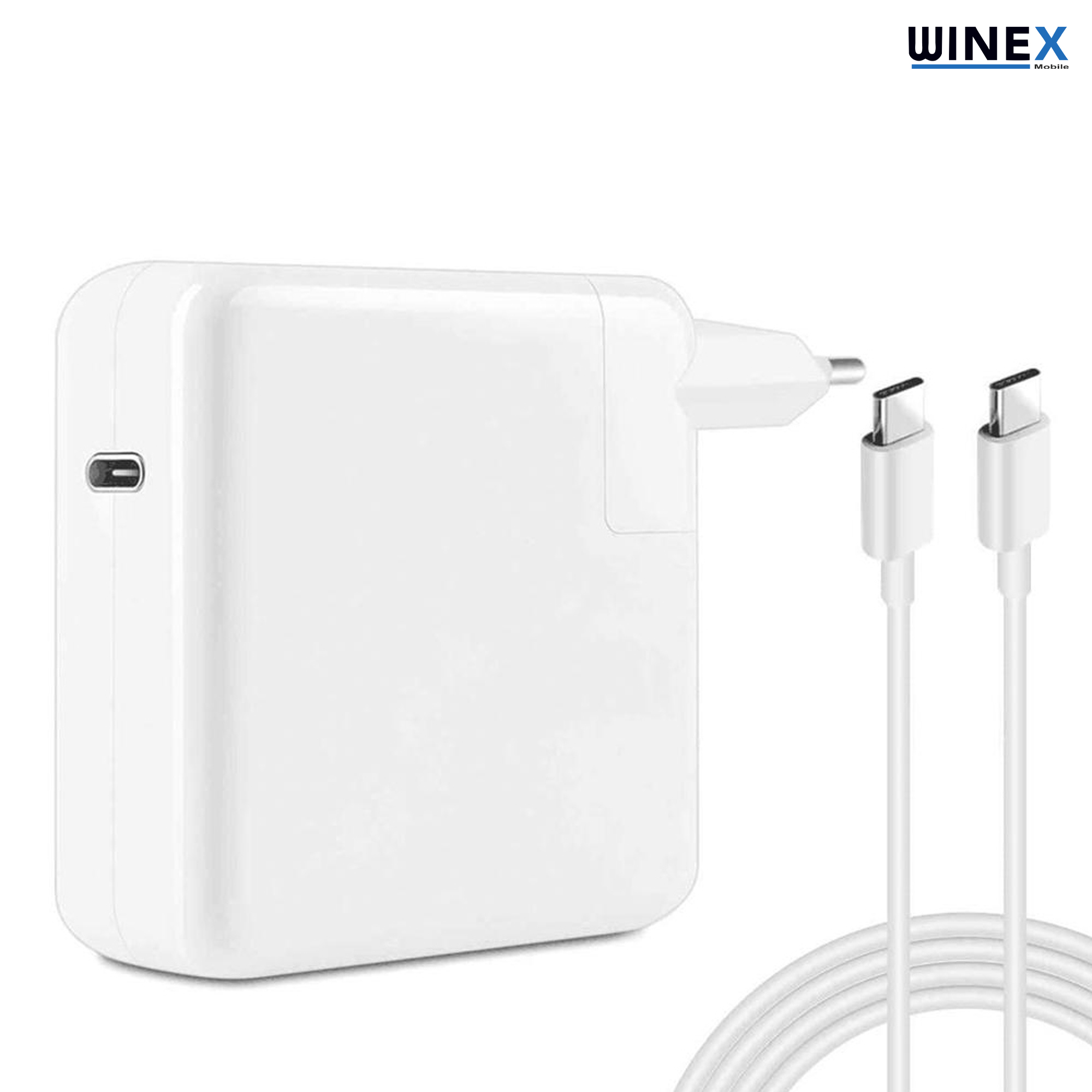 D beyaz USB-C adaptr ve iki kablo.