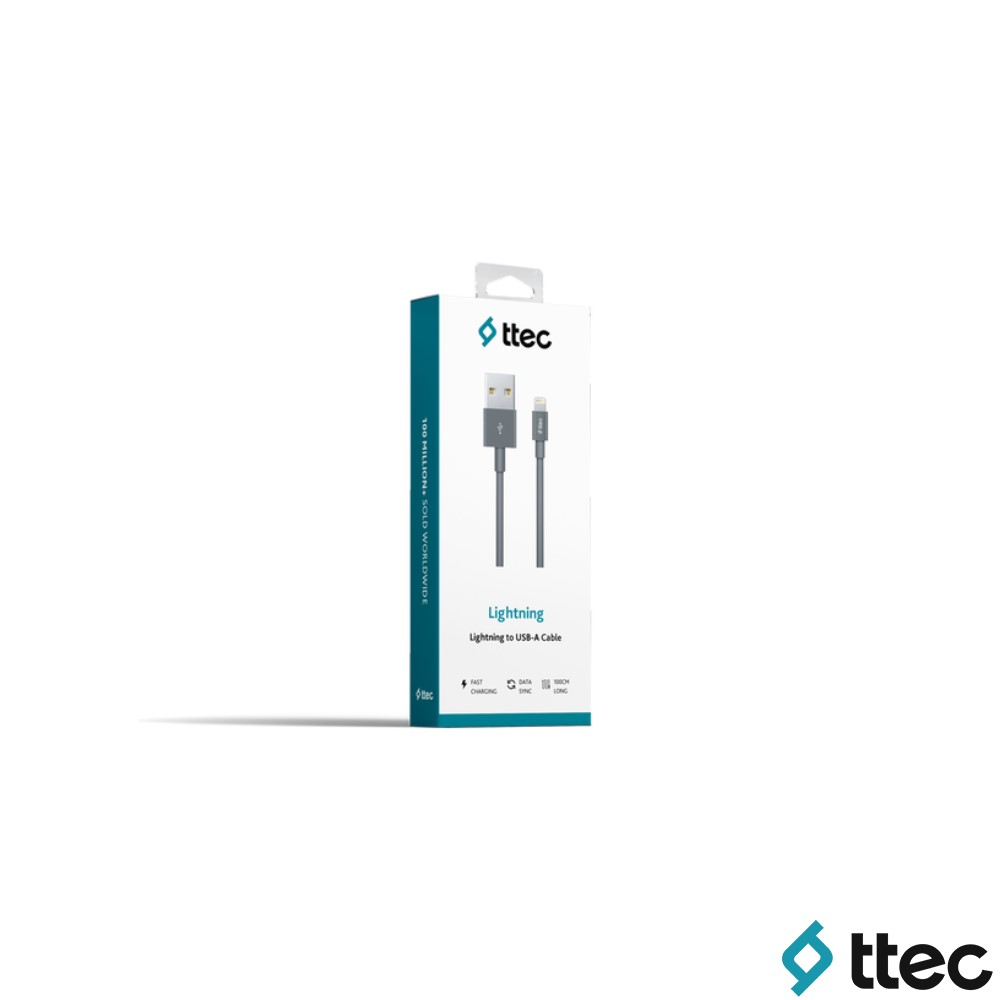 Ttec Lightning - USB-A Kablo ambalajı, kablo resmiyle birlikte.