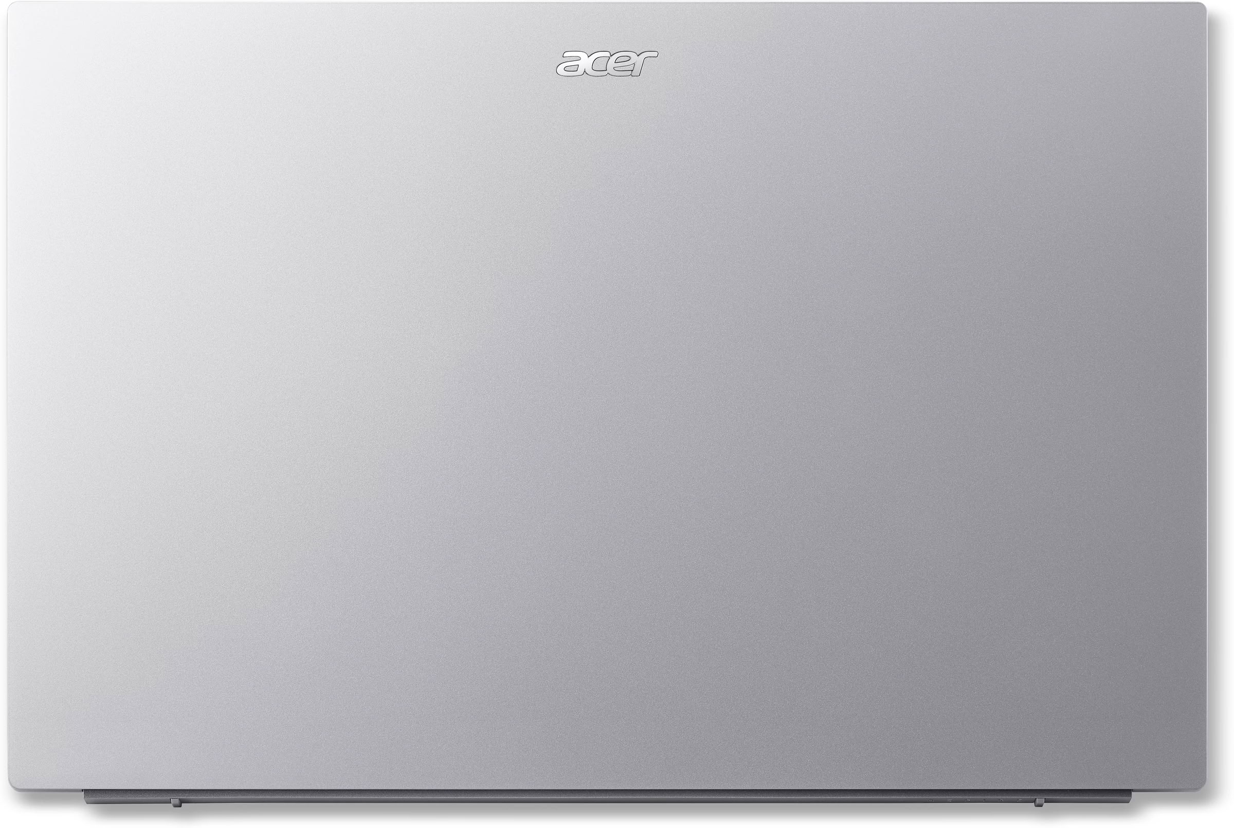 Portátil Acer plateado cerrado con un sutil logo arriba.