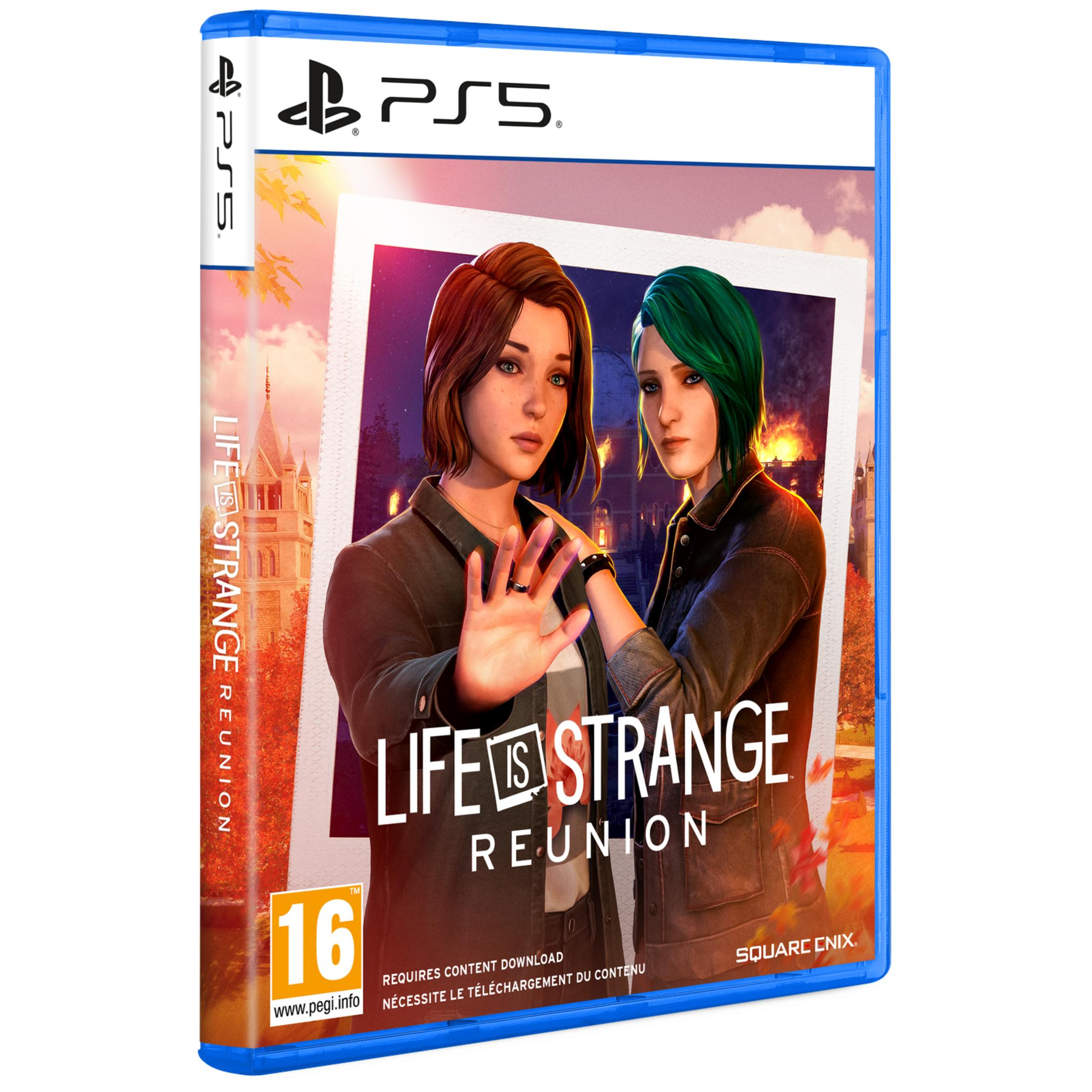 Custodia gioco PS5: Due donne, testo "Life is Strange Reunion", logo PEGI 16.