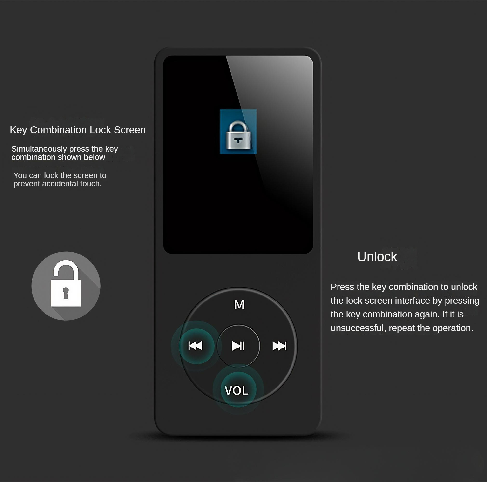 Ein schwarzes Smartphone zeigt einen gesperrten Bildschirm mit einem Vorhängeschloss-Symbol.