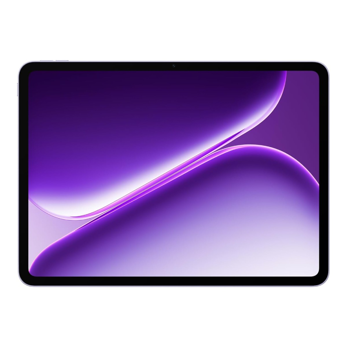 Un tablet con uno sfondo viola astratto.