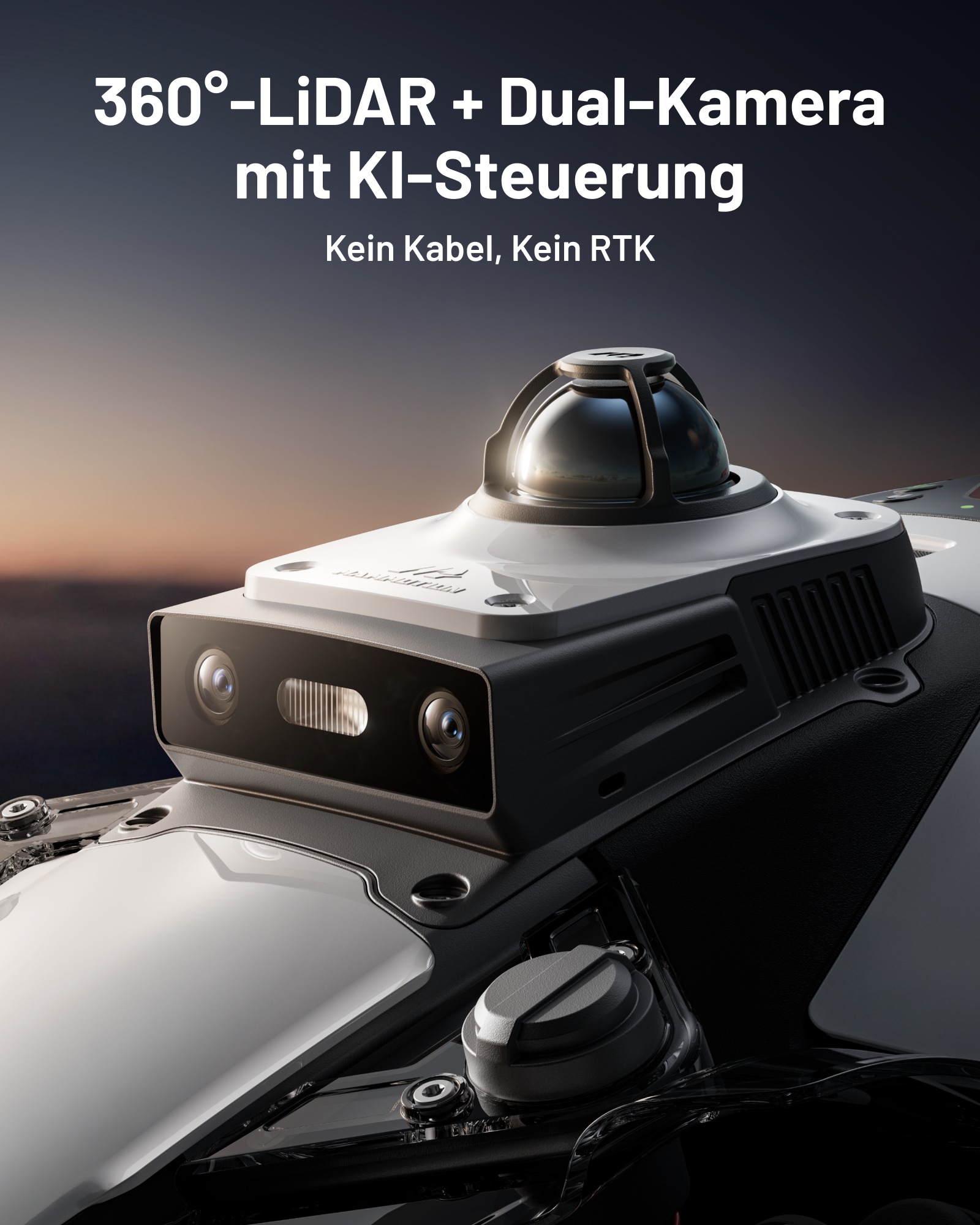 Ein 360°-LiDAR mit Dual-Kamera und KI-Steuerung, kein Kabel, kein RTK.